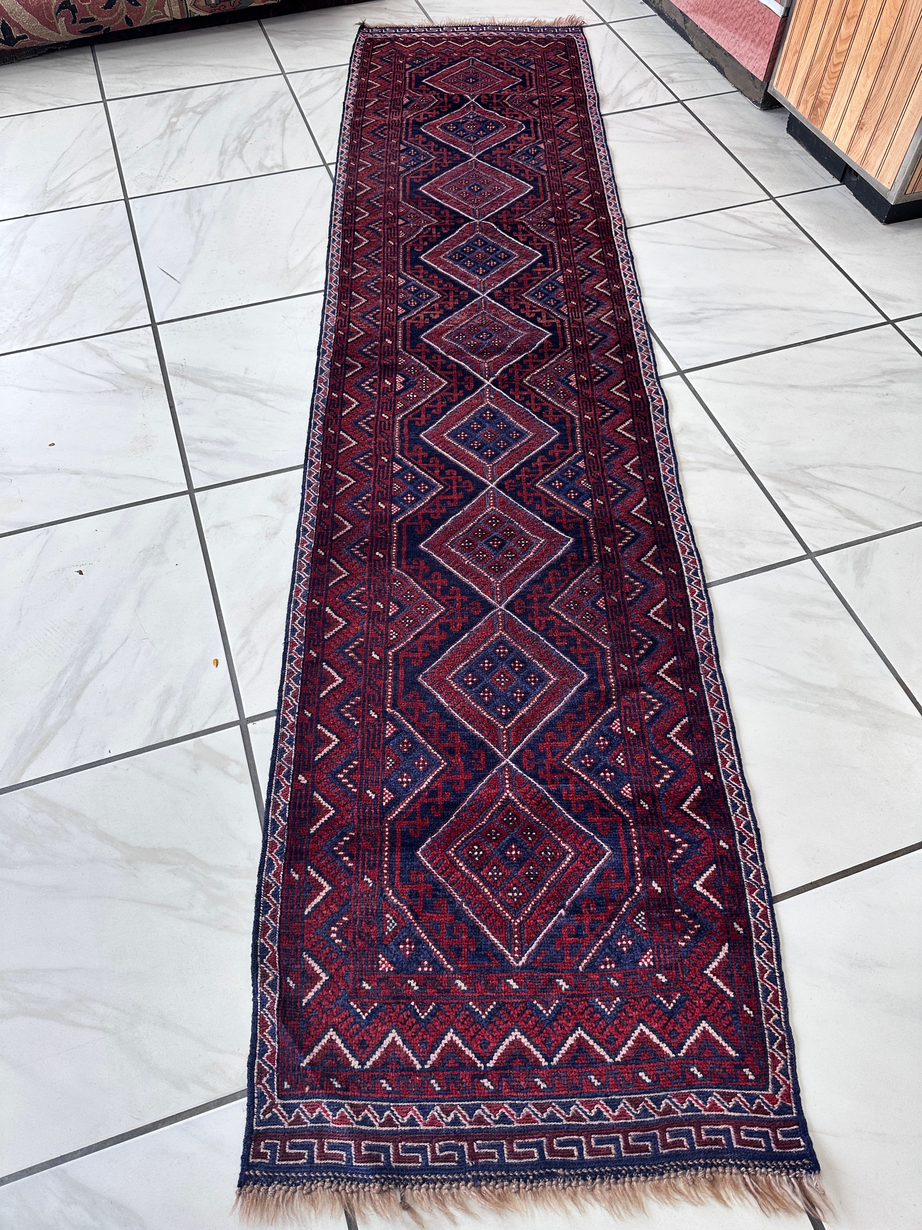 Afghani Baluch Wool Runner 2’1” x 9’