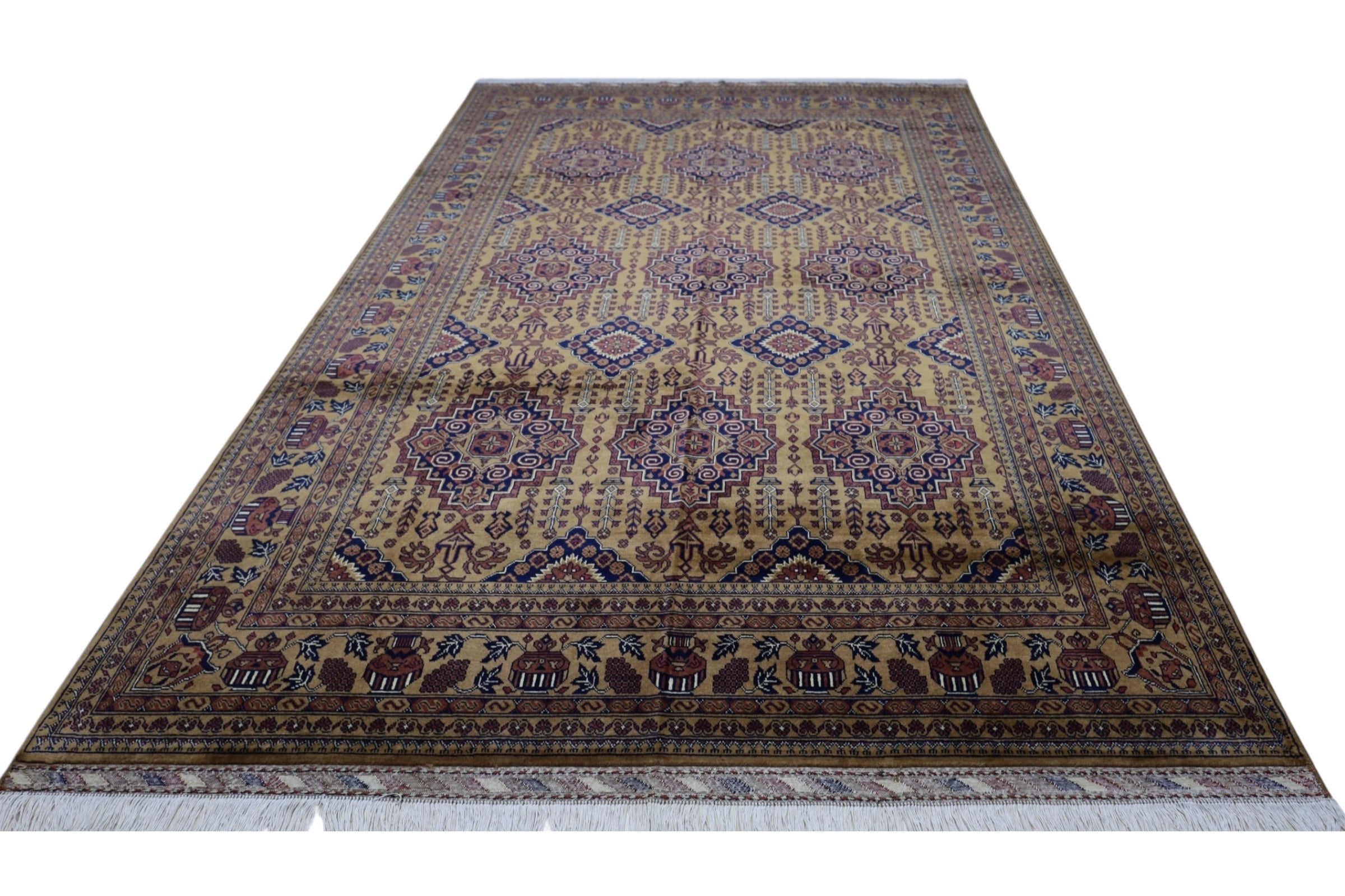 Hand-Knotted Zerkhaki Afghan Wool Area Rug – 6'7" x 9'7" | Rich Brown Tones, Durable Craftsmanship