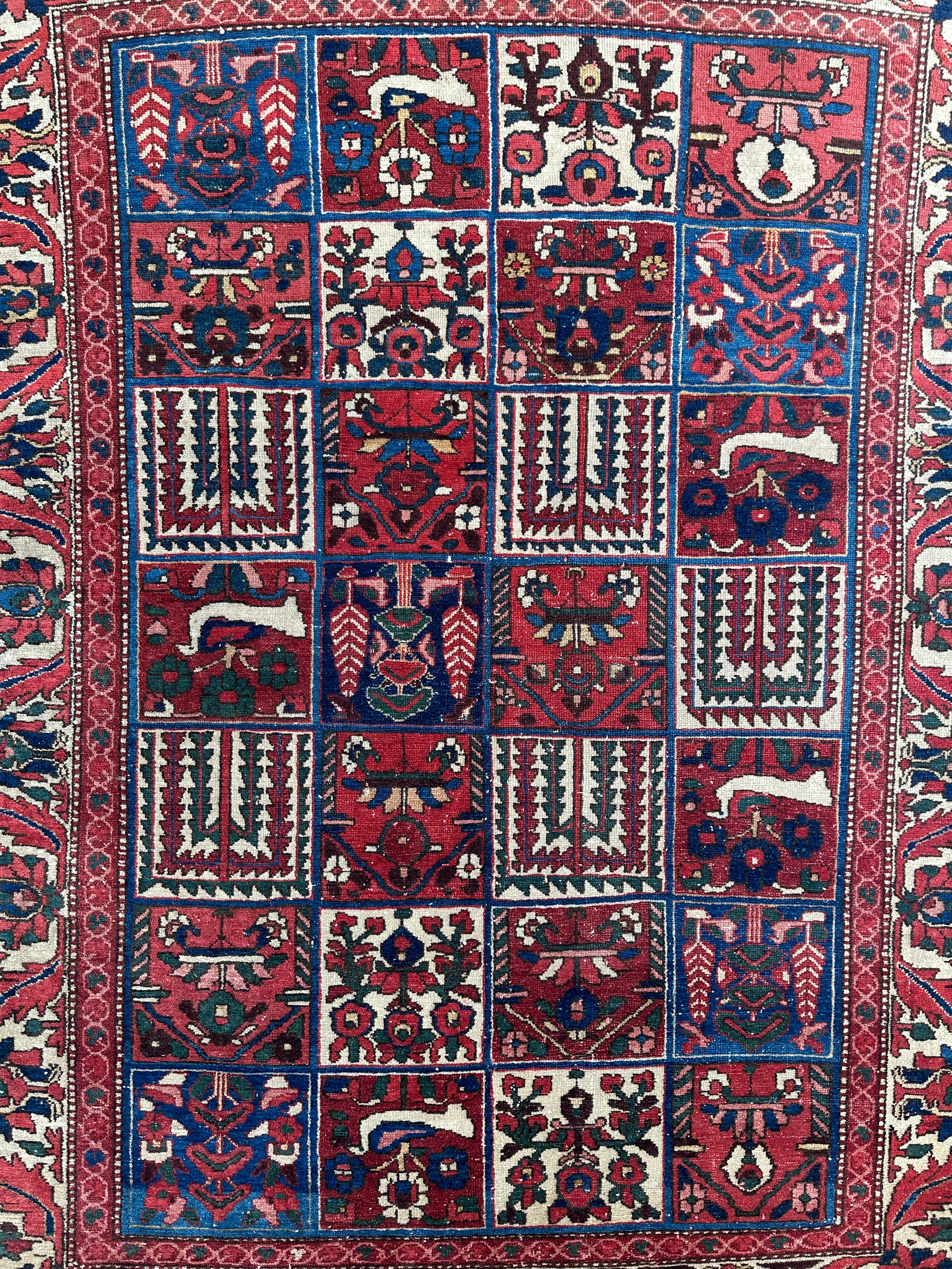 Antique Rich & Moody "Garden Design" aka "4 Seasons Rug" | 4’10” x 6’10”