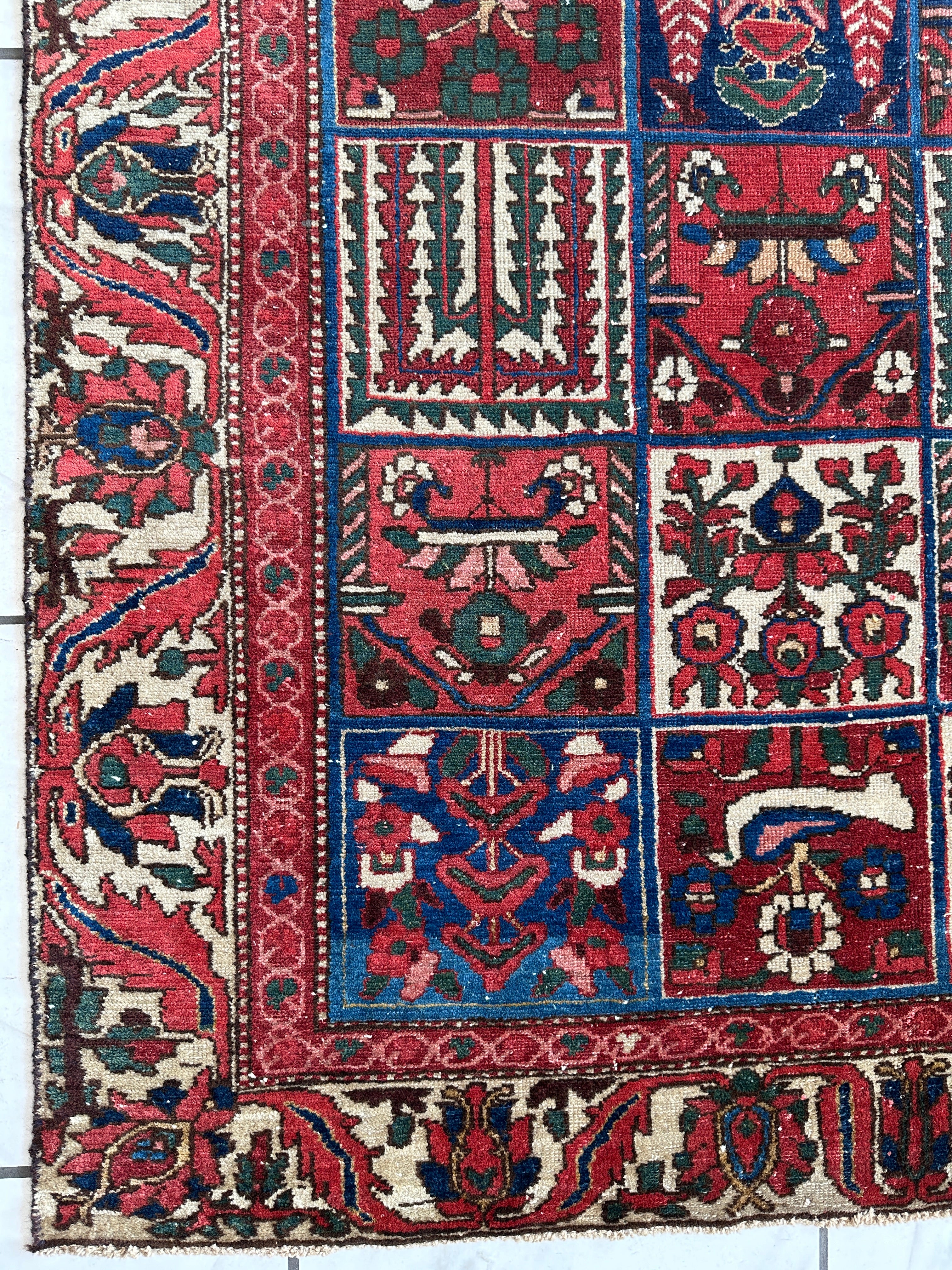 Antique Rich & Moody "Garden Design" aka "4 Seasons Rug" | 4’10” x 6’10”