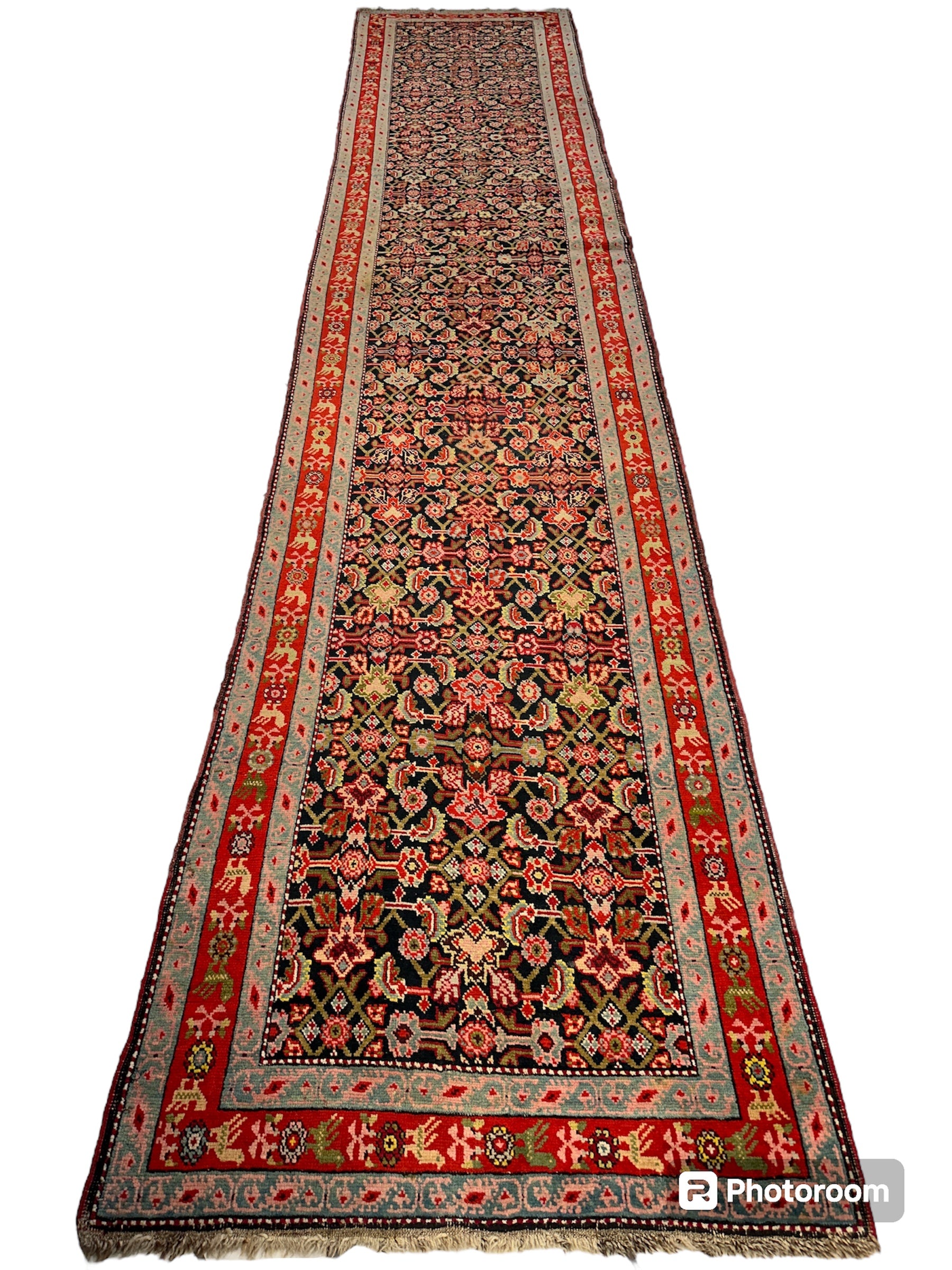 3’4” x 17’ Karabkah Antique Caucasian Wool on Wool Runner