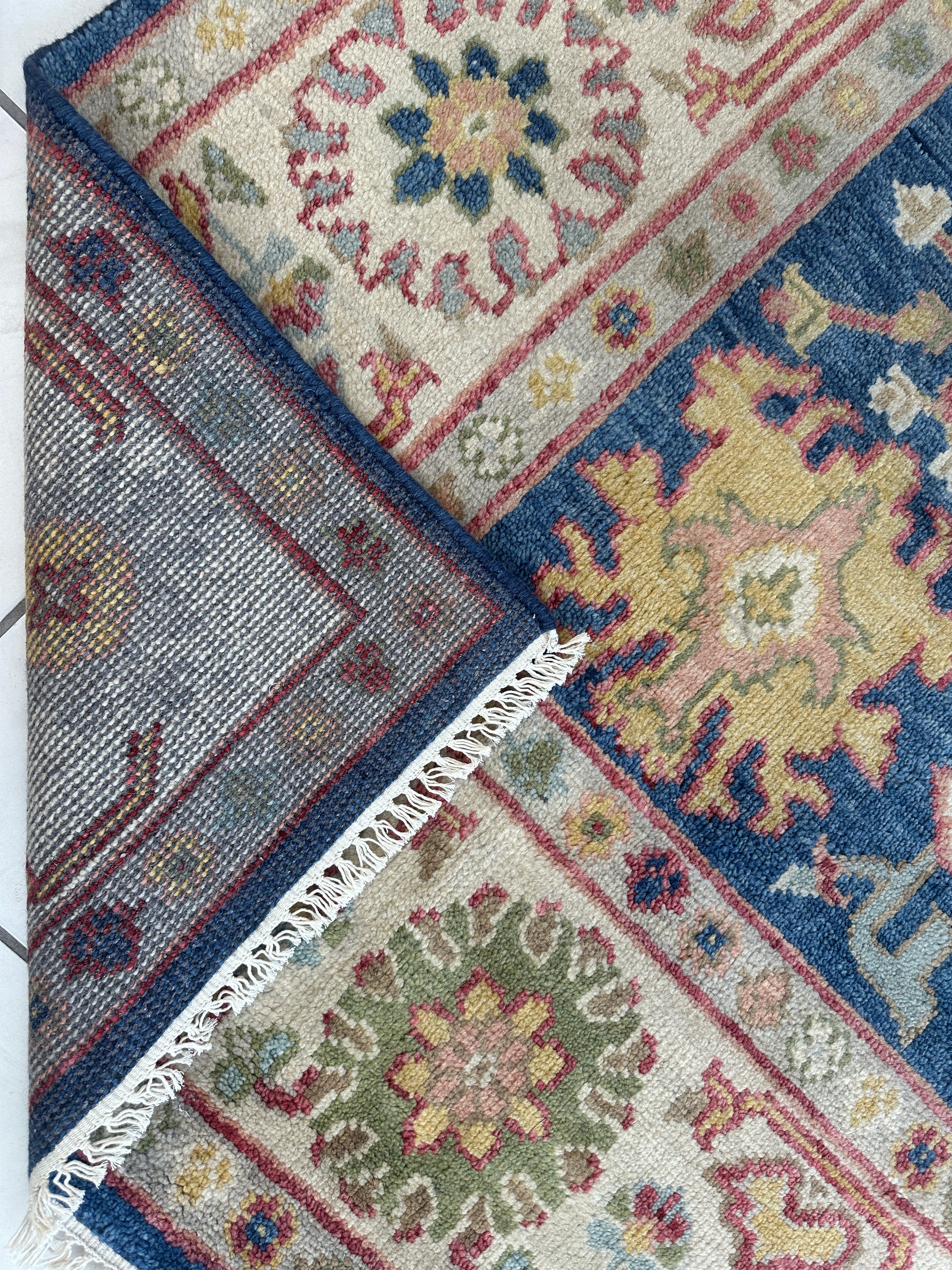 Hand Knotted Oushak Traditional Wool Rug, Living Room 9 x 12 Rug