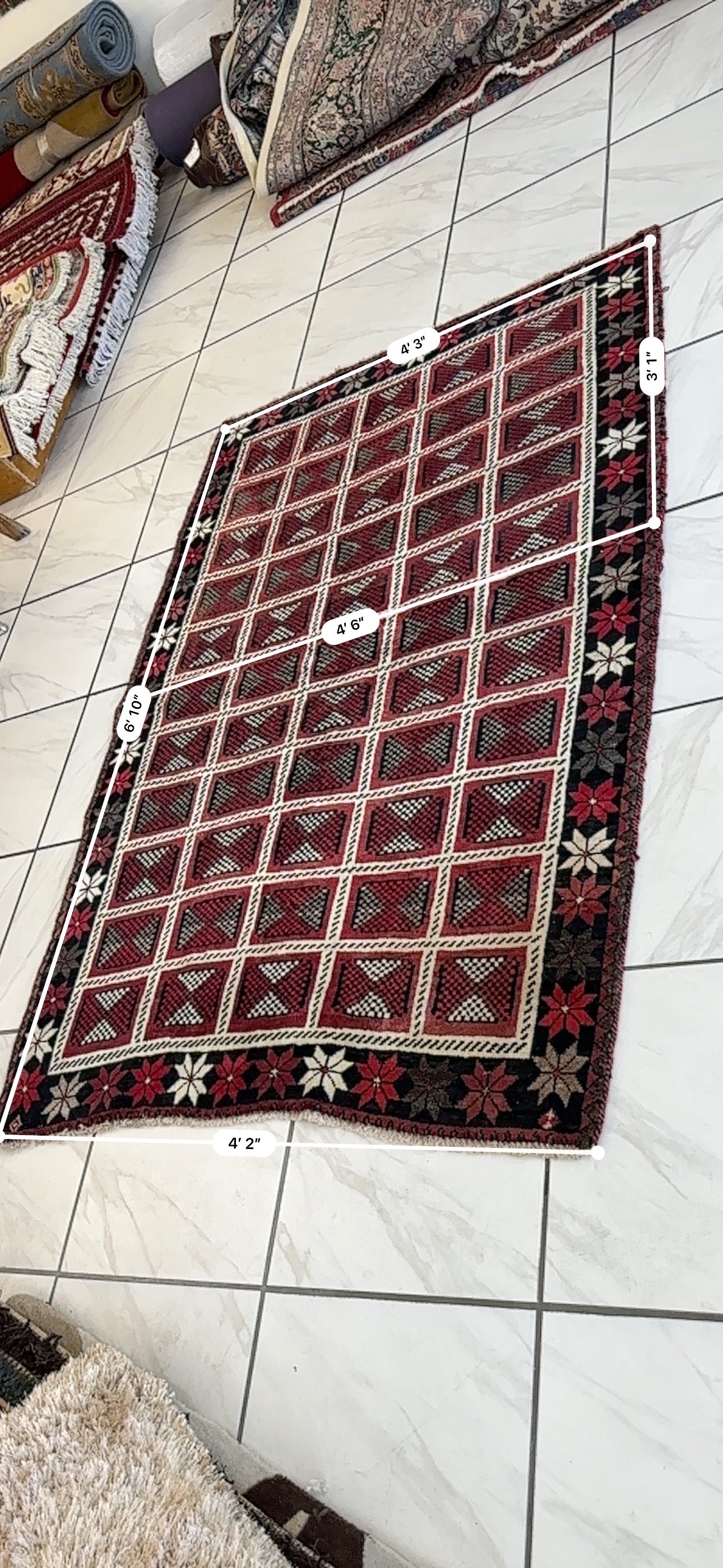 Hand-knotted Persian Tribal Khorramabad Wool Rug 4’3” x 6’10”