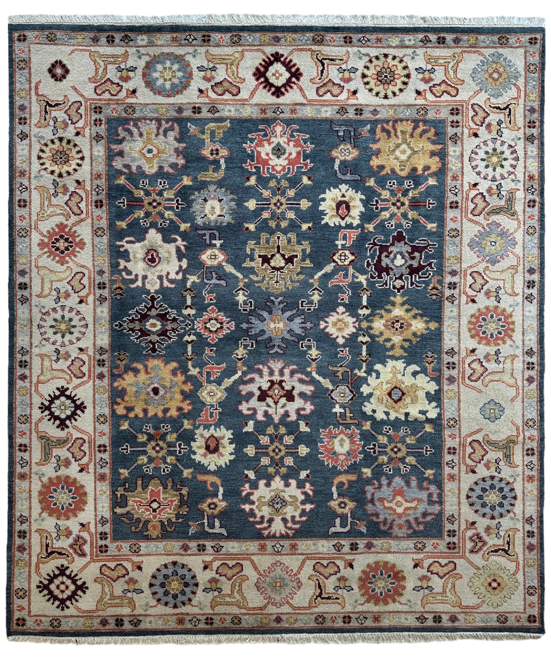 Hand Knotted Oushak Traditional Wool Rug, Living Room Rug 8 x 10