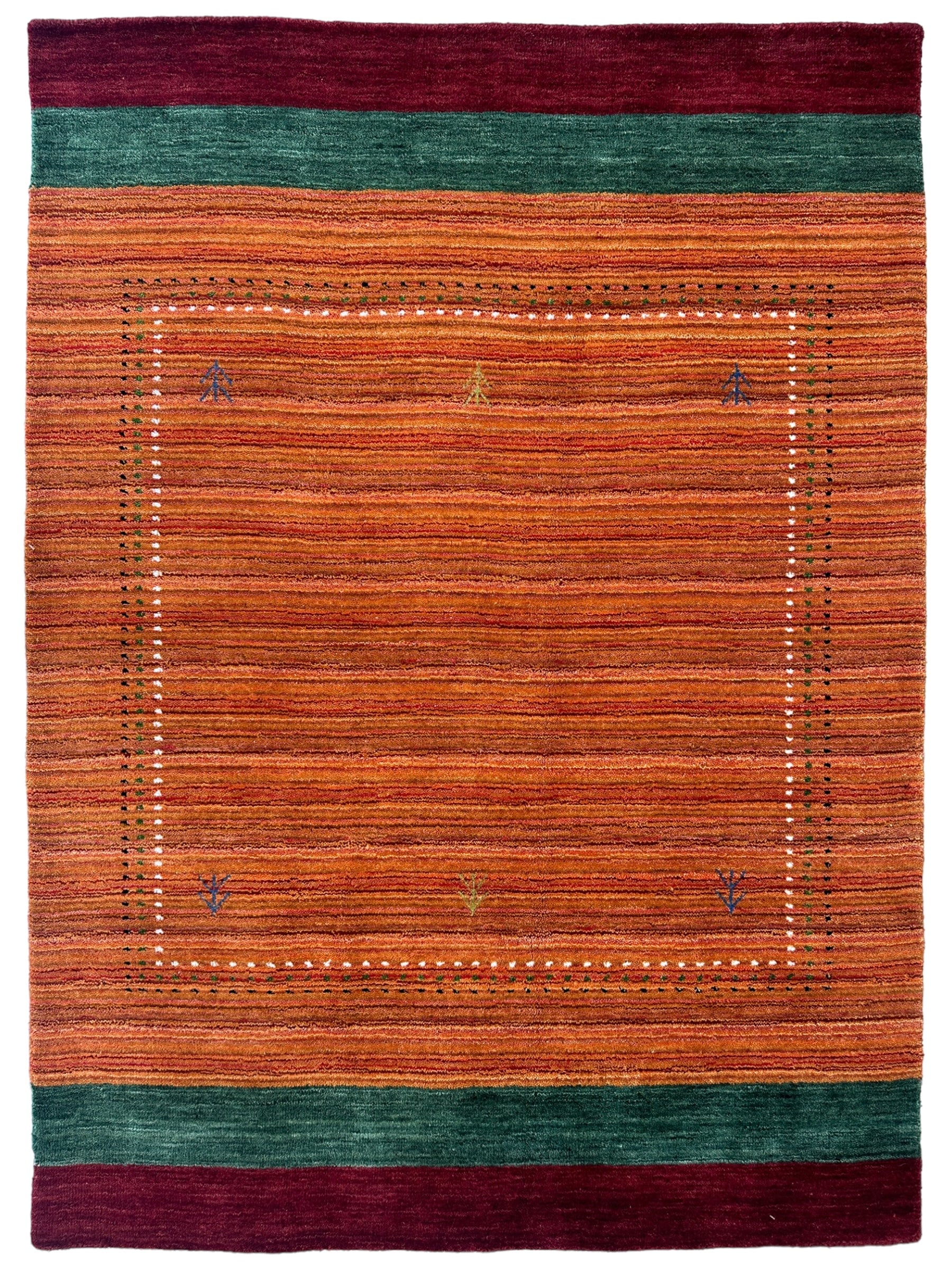 Hand-Woven Indo-Gabbeh Rug 4’ x 5’7”