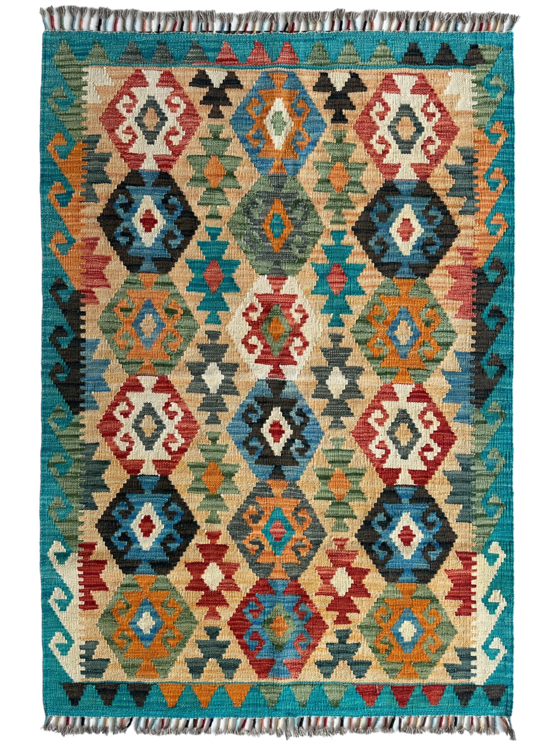 Afghani Chobi Kilim Rug 3’5” x 5’1”