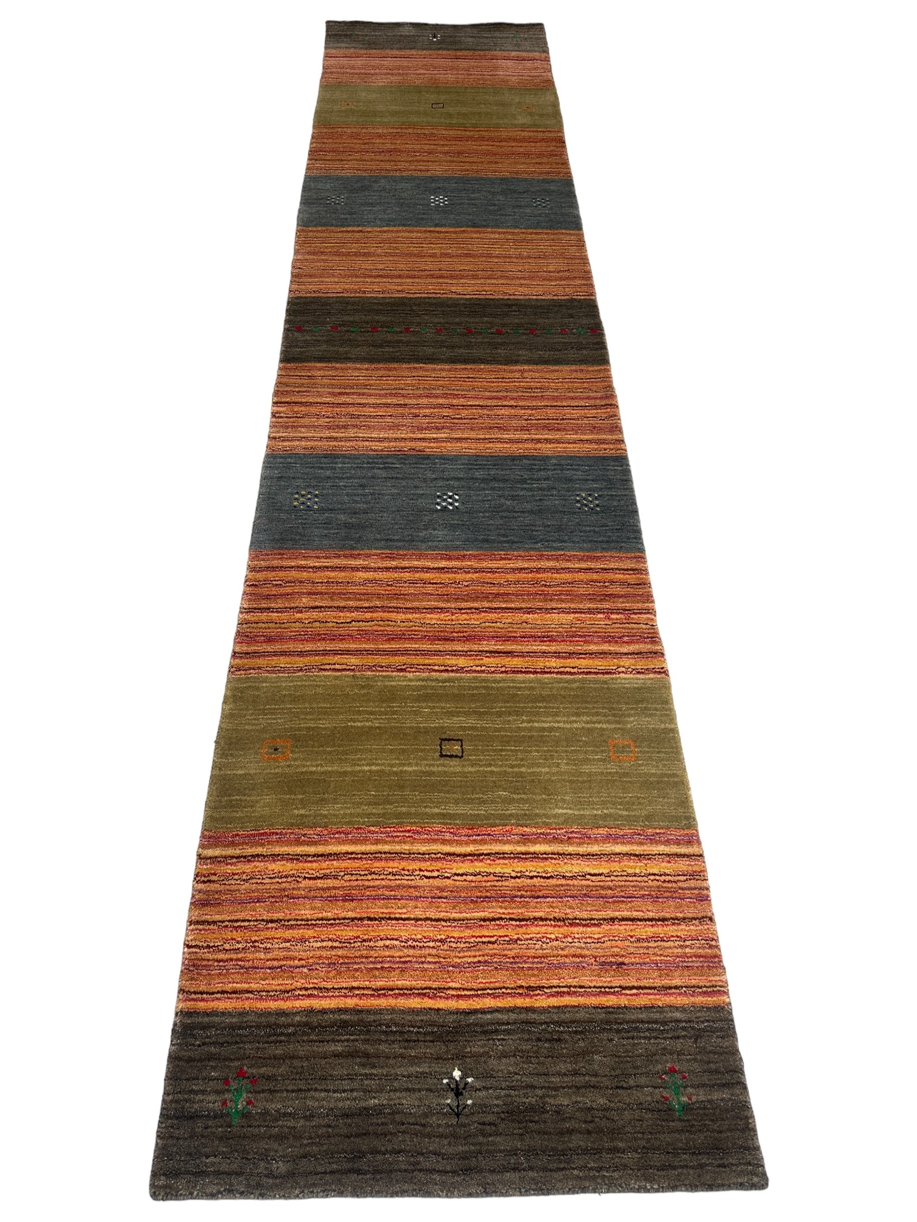 Hand-Woven Indo-Gabbeh Runner Rug 2’7” x 11’4”