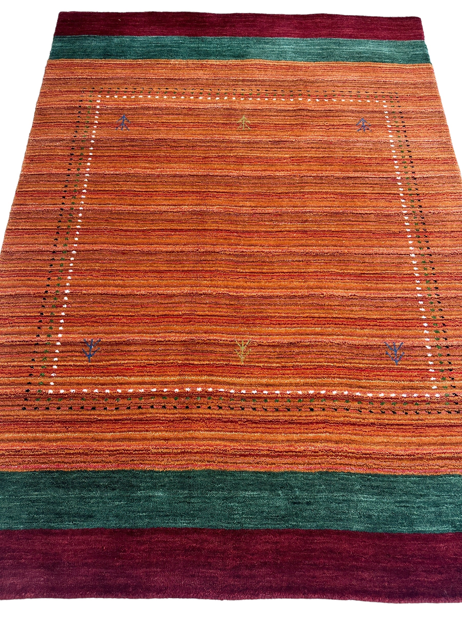 Hand-Woven Indo-Gabbeh Rug 4’ x 5’7”