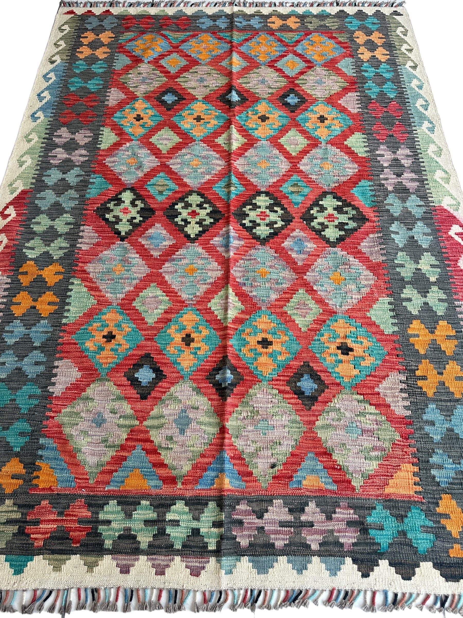 Afghani Chobi Kilim Rug 5’8” x 8’