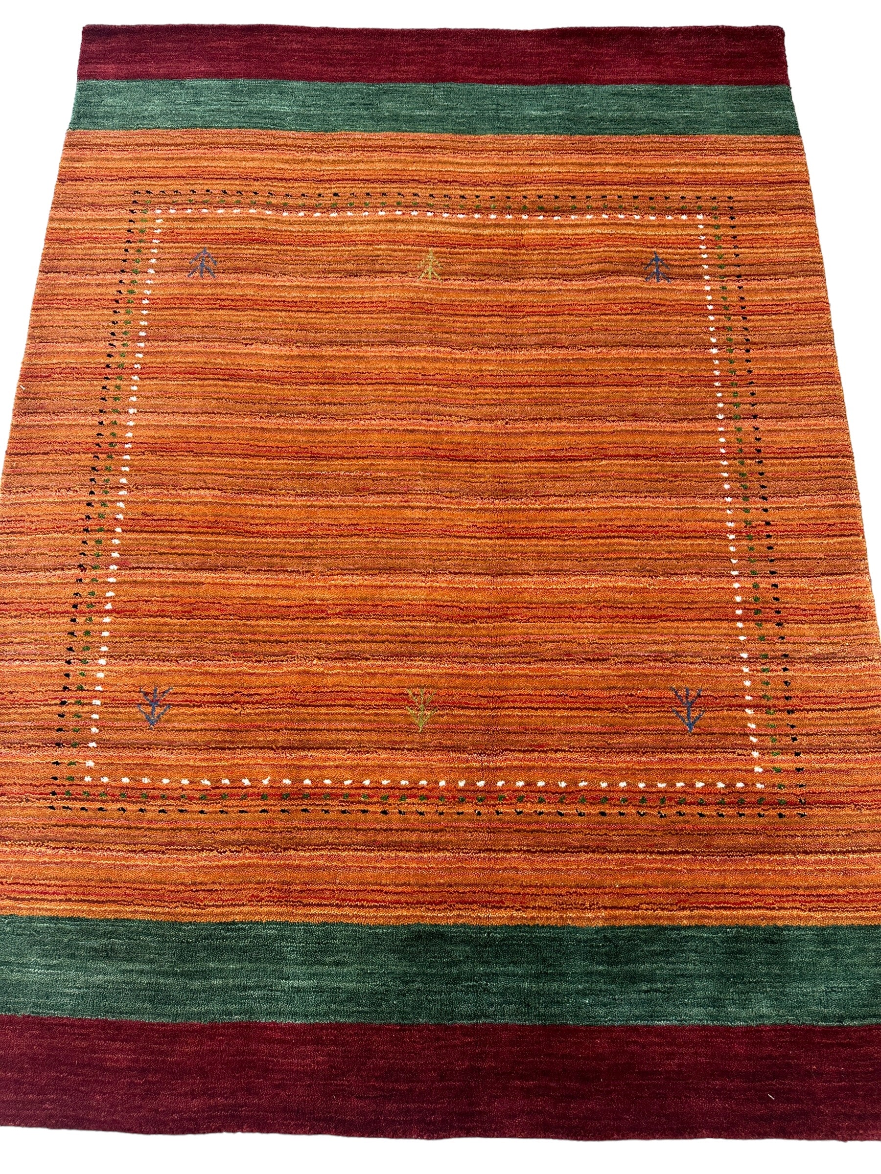 Hand-Woven Indo-Gabbeh Rug 4’ x 5’7”