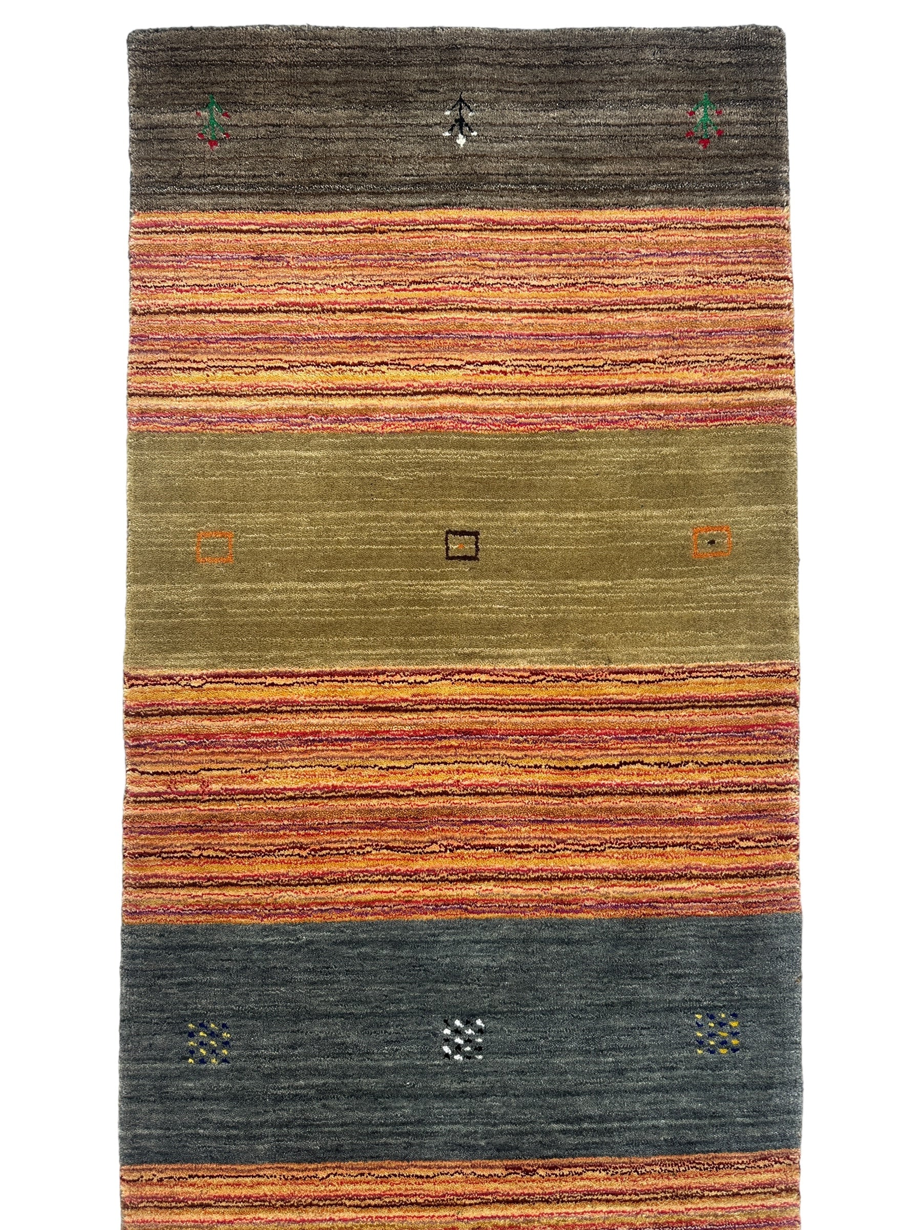 Hand-Woven Indo-Gabbeh Runner Rug 2’7” x 11’4”