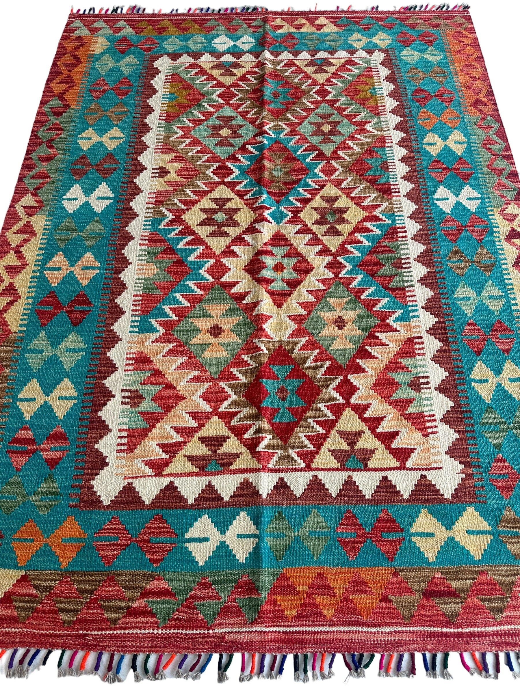 Afghani Chobi Kilim Rug 4’10” x 6’10”