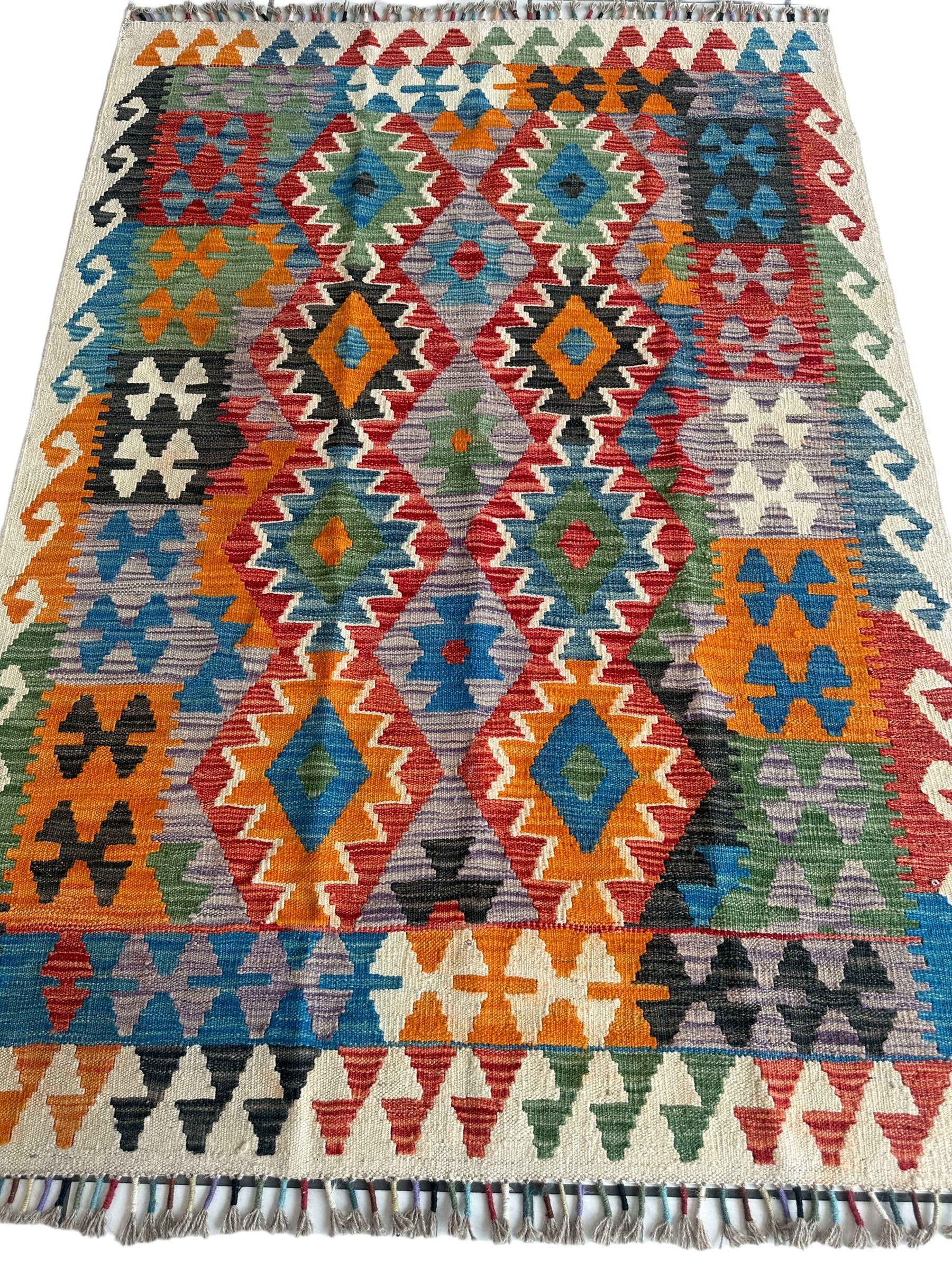 Afghani Chobi Kilim Rug 4’ x 6’