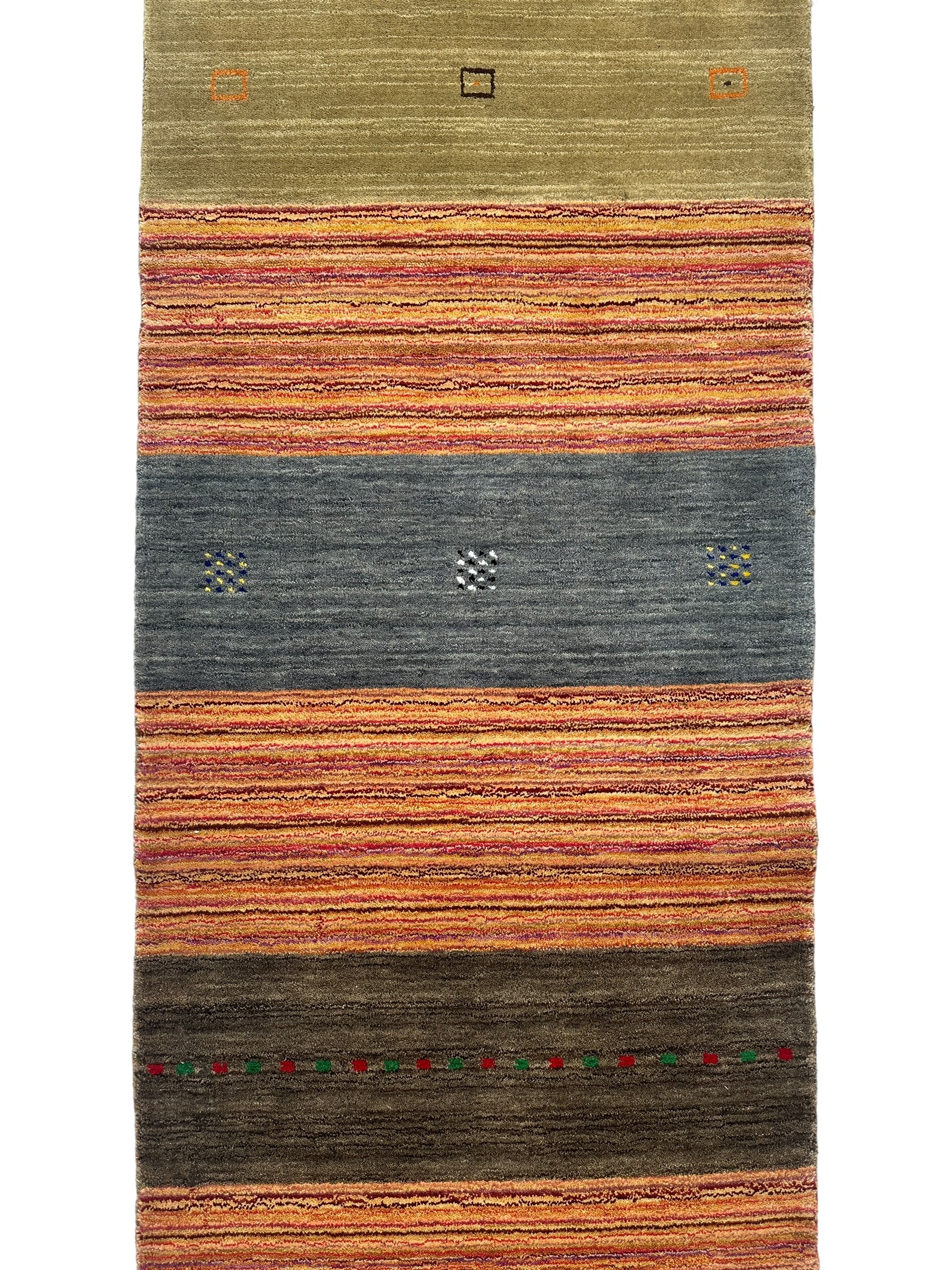 Hand-Woven Indo-Gabbeh Runner Rug 2’7” x 11’4”