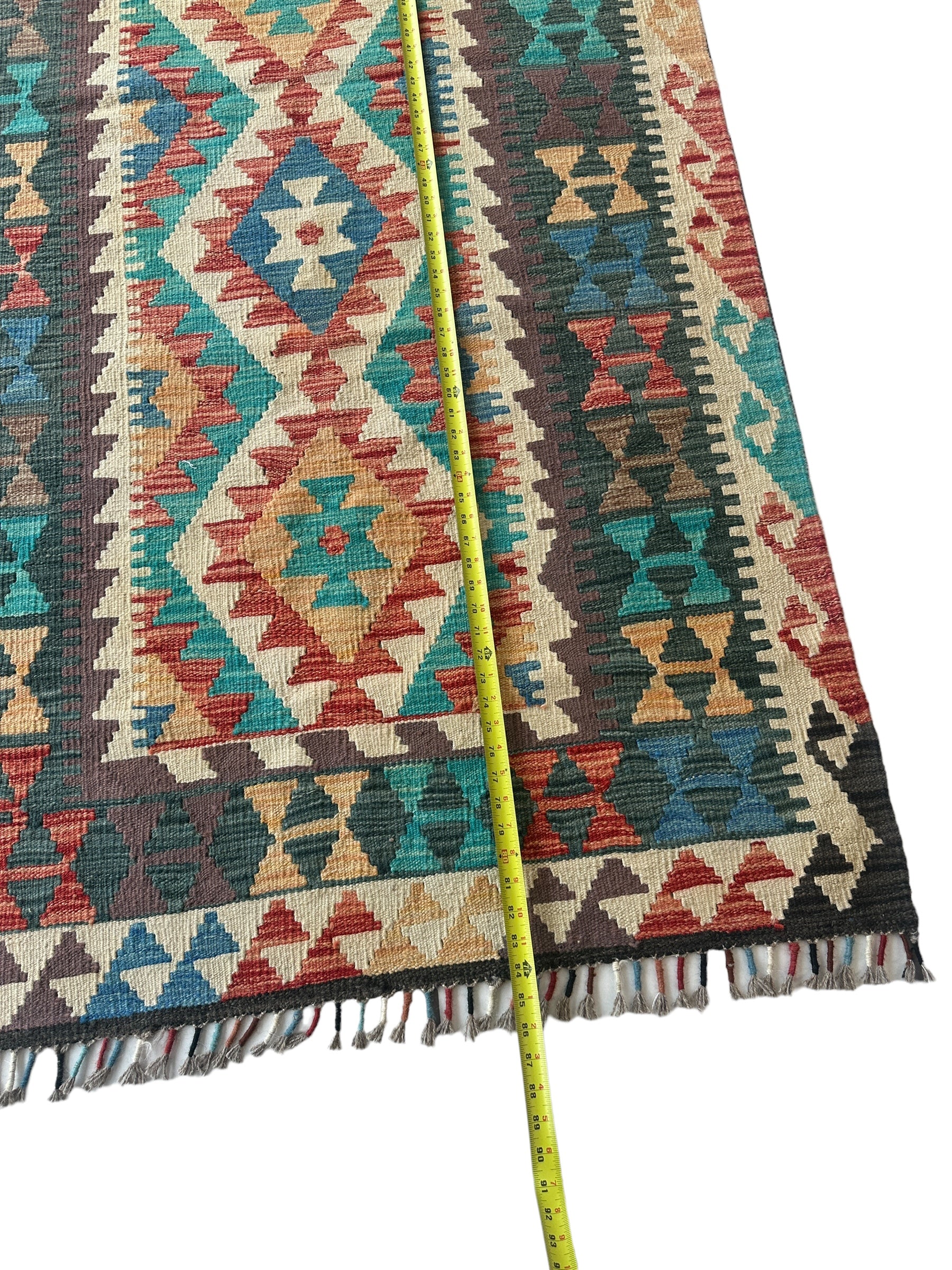 Afghani Chobi Kilim Wide Runner Rug 3’6” x 7’