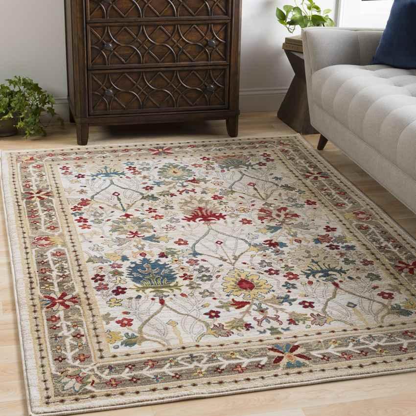 Aaden Traditional Cream Area Rug