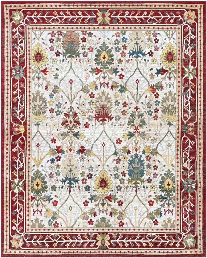 Aaden Traditional Cream Red Area Rug