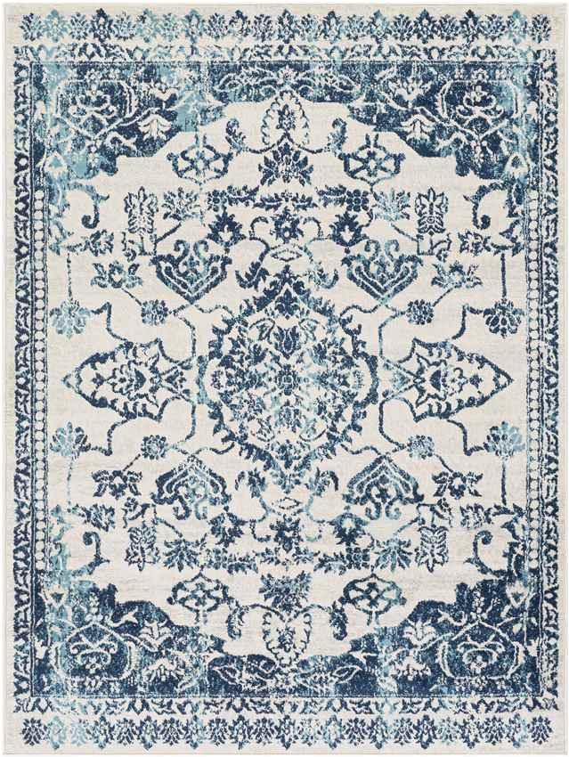 Abbega Traditional Navy Area Rug