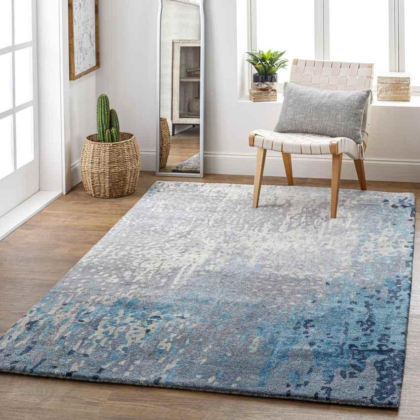 Abril Modern Teal Area Rug