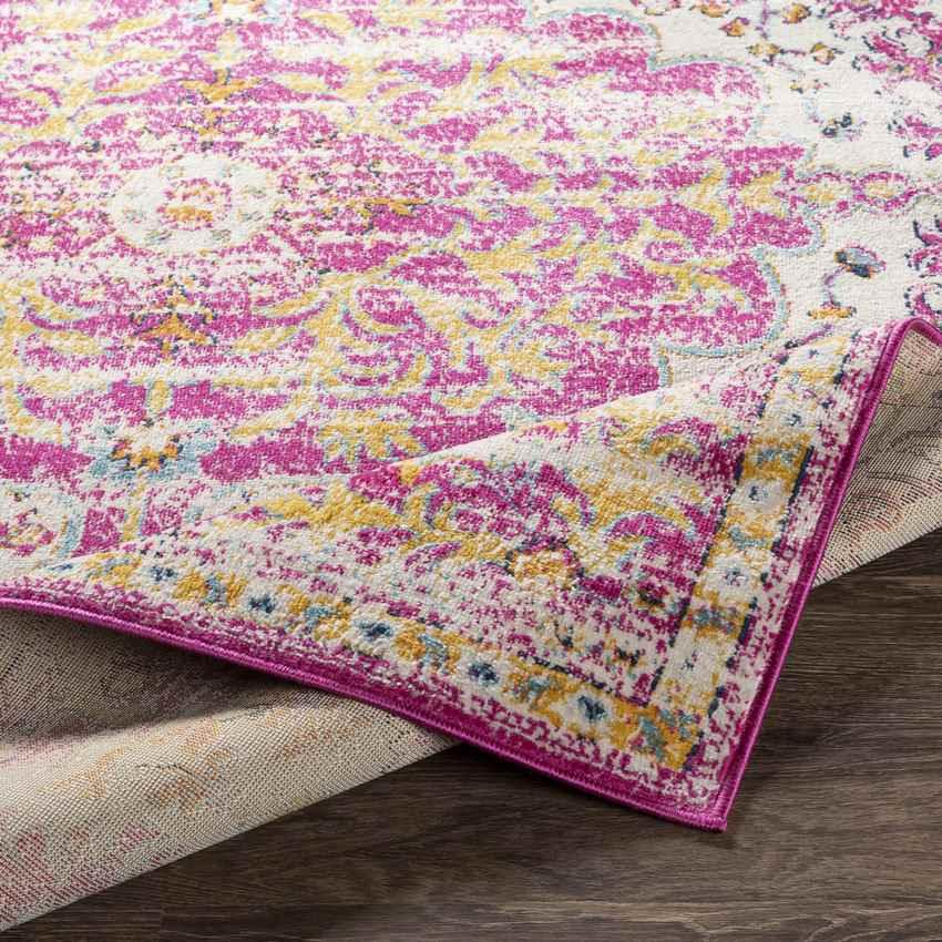 Achlum Traditional Bright Pink Area Rug