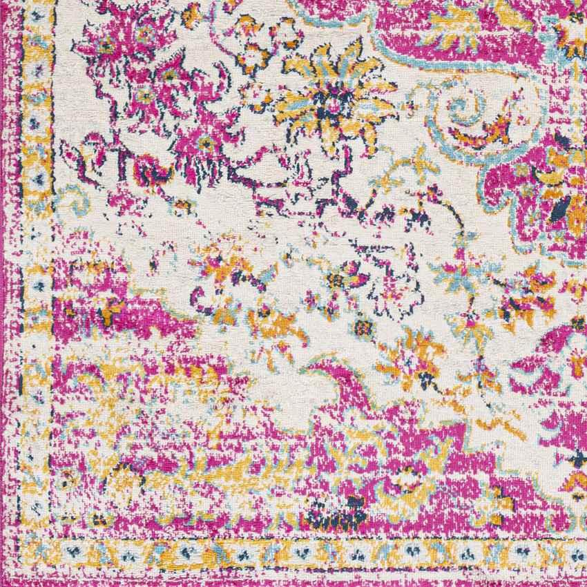 Achlum Traditional Bright Pink Area Rug