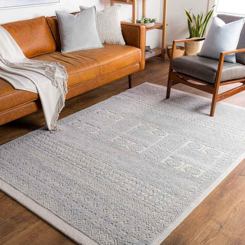 Acquoy Traditional Teal Area Rug