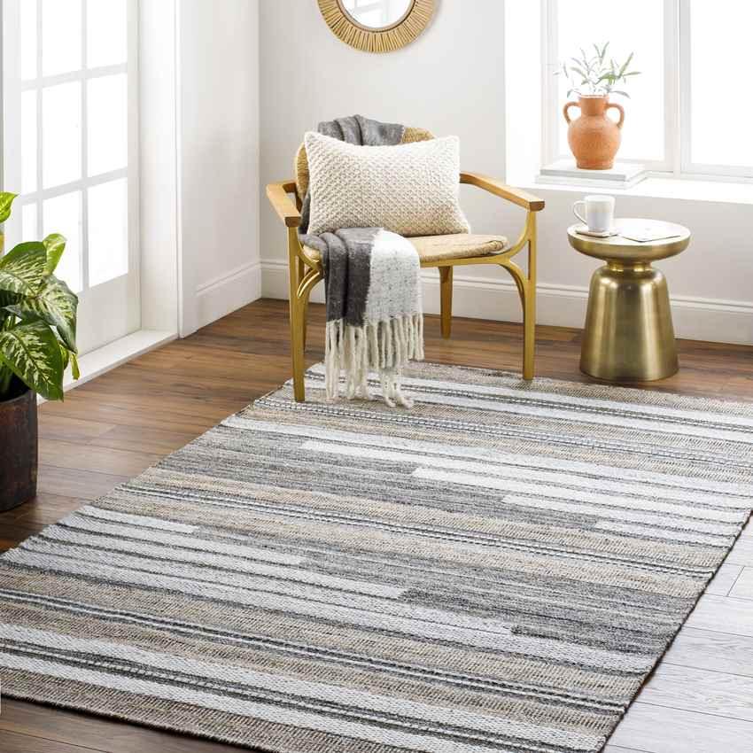 Ada Modern Charcoal Area Rug