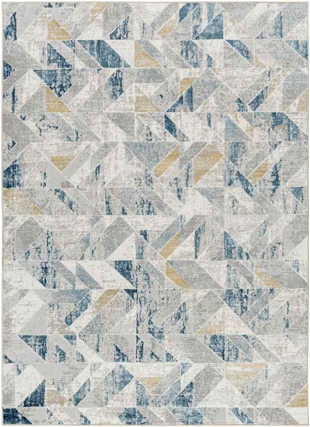 Adrion Modern Dark Teal/Ivory Area Rug