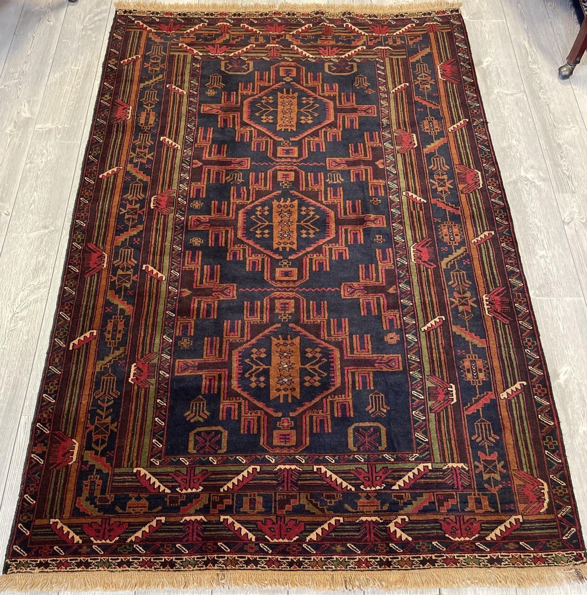 Afghani Area Rug I Tribal Baluchi 4’6” x 6’8”