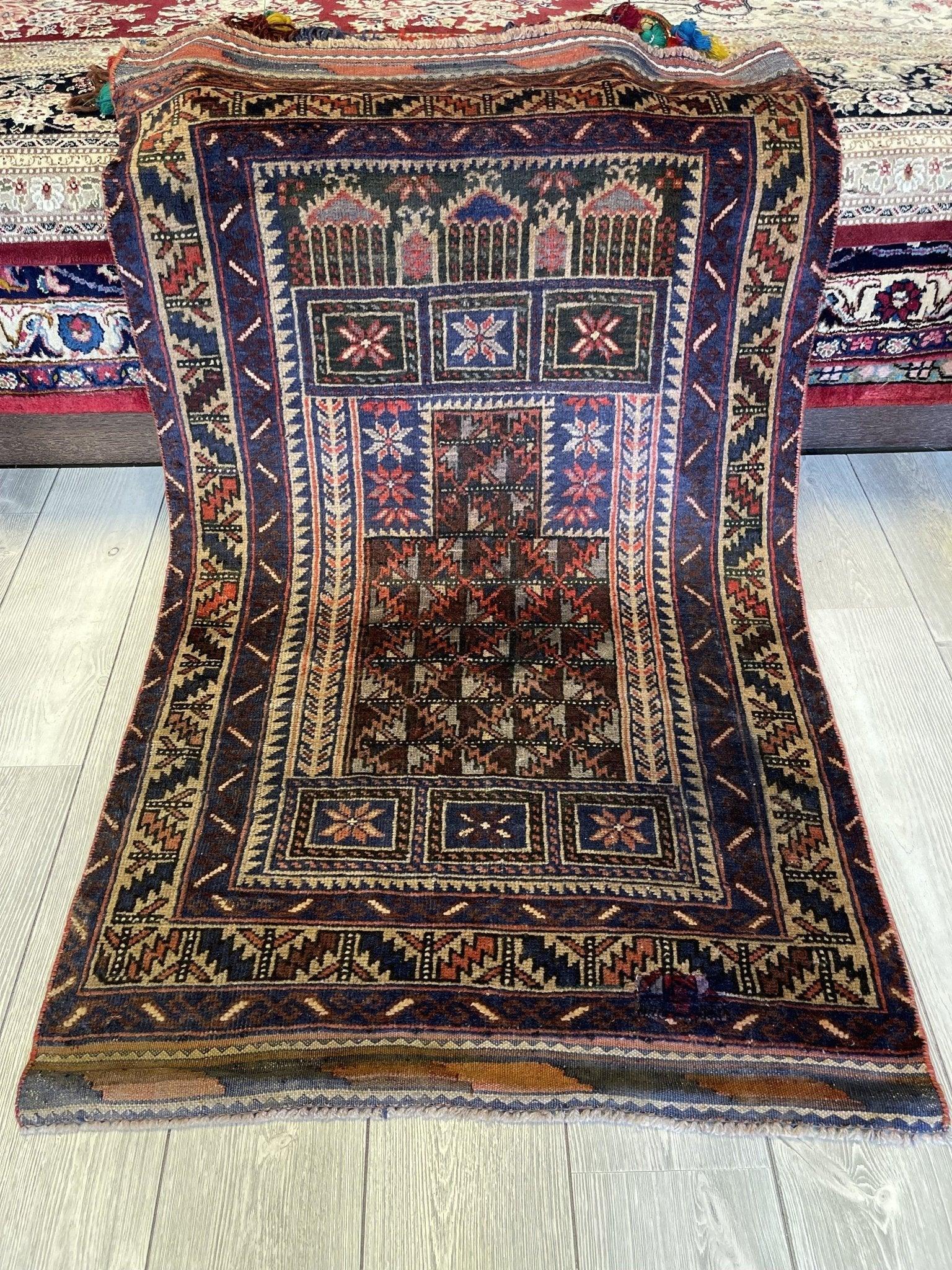 Afghani Prayer Rug I Baluchi 3’x6’