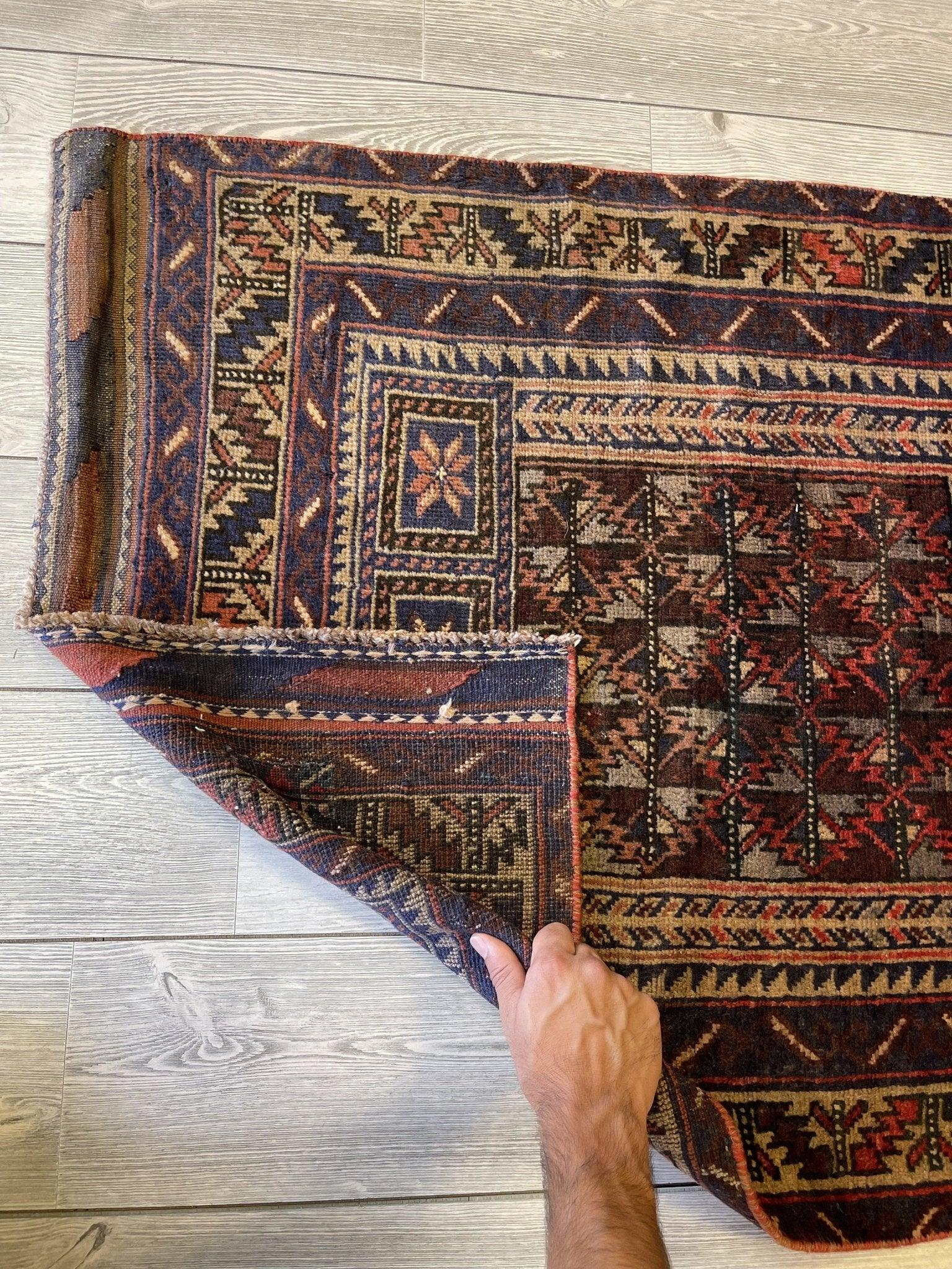 Afghani Prayer Rug I Baluchi 3’x6’