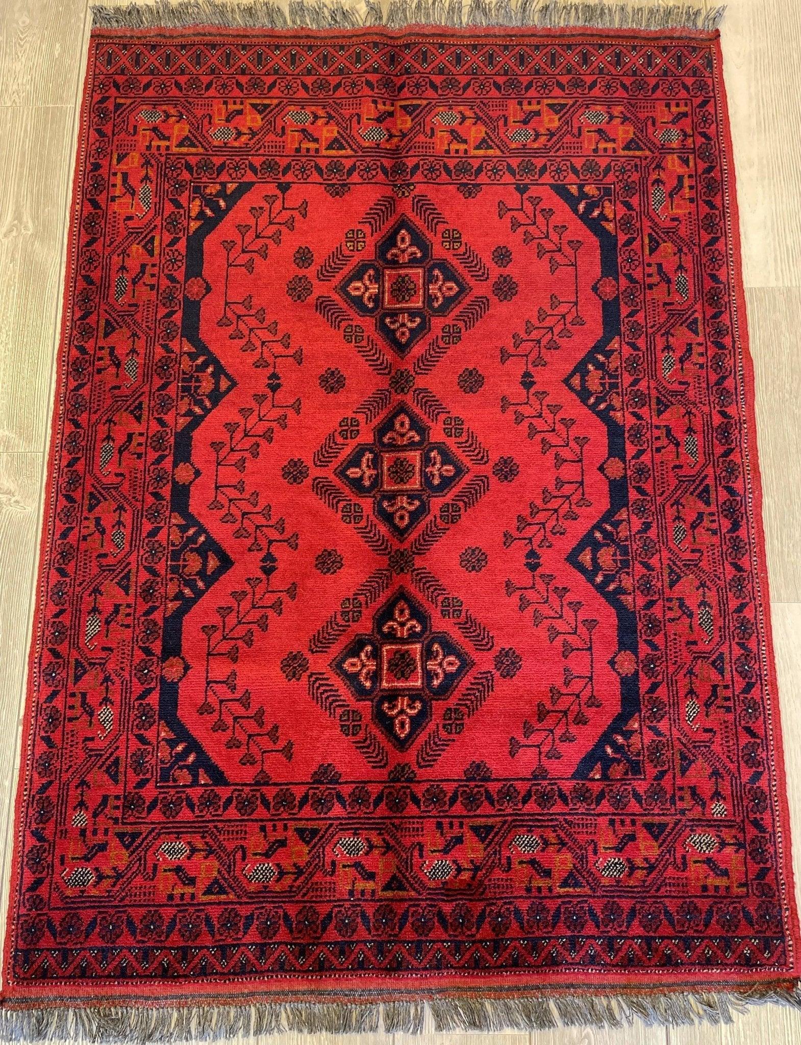 Afghani Turkoman Khal Mohammadi Tribal Rug 3.6''x5 Ft