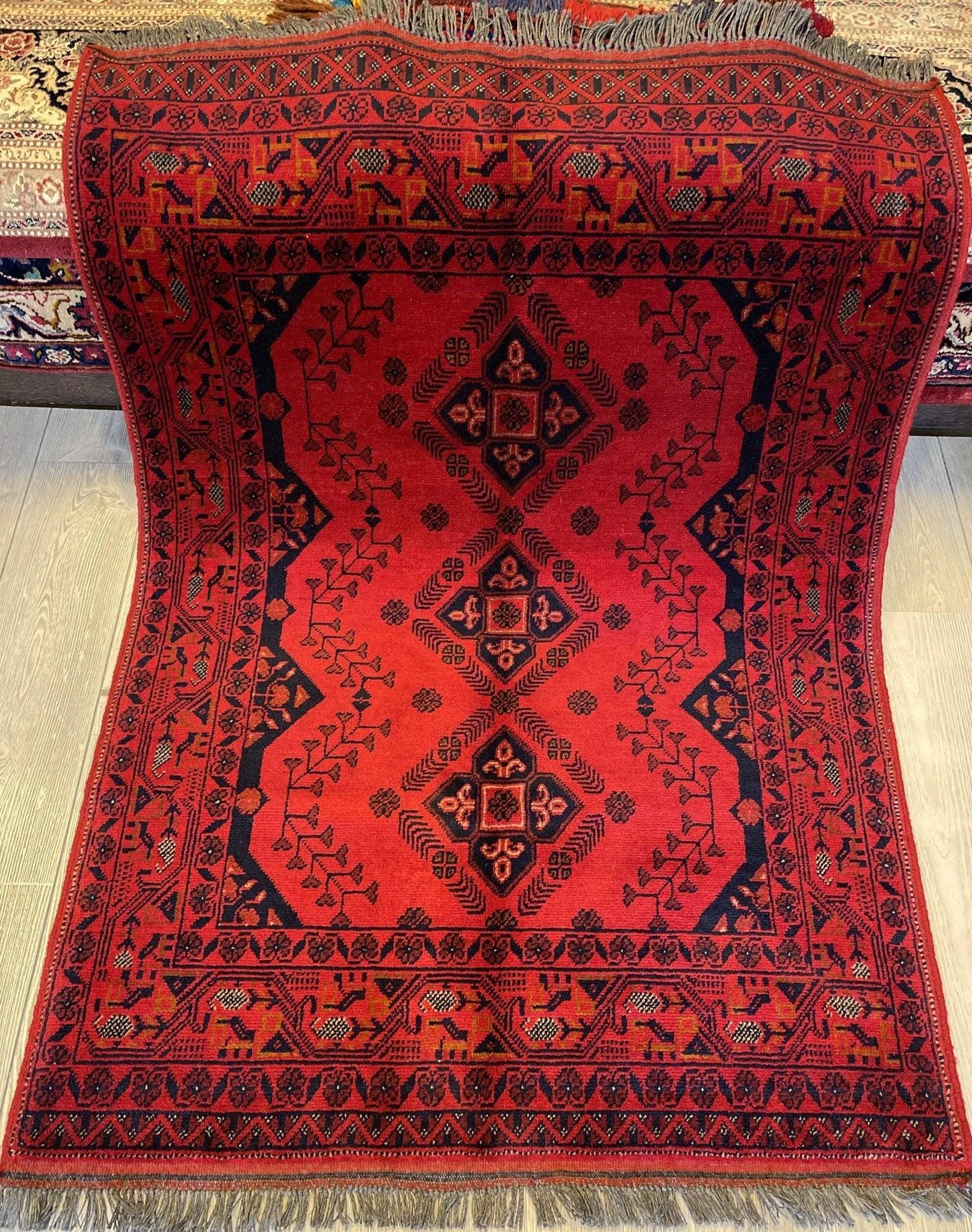 Afghani Turkoman Khal Mohammadi Tribal Rug 3.6''x5 Ft