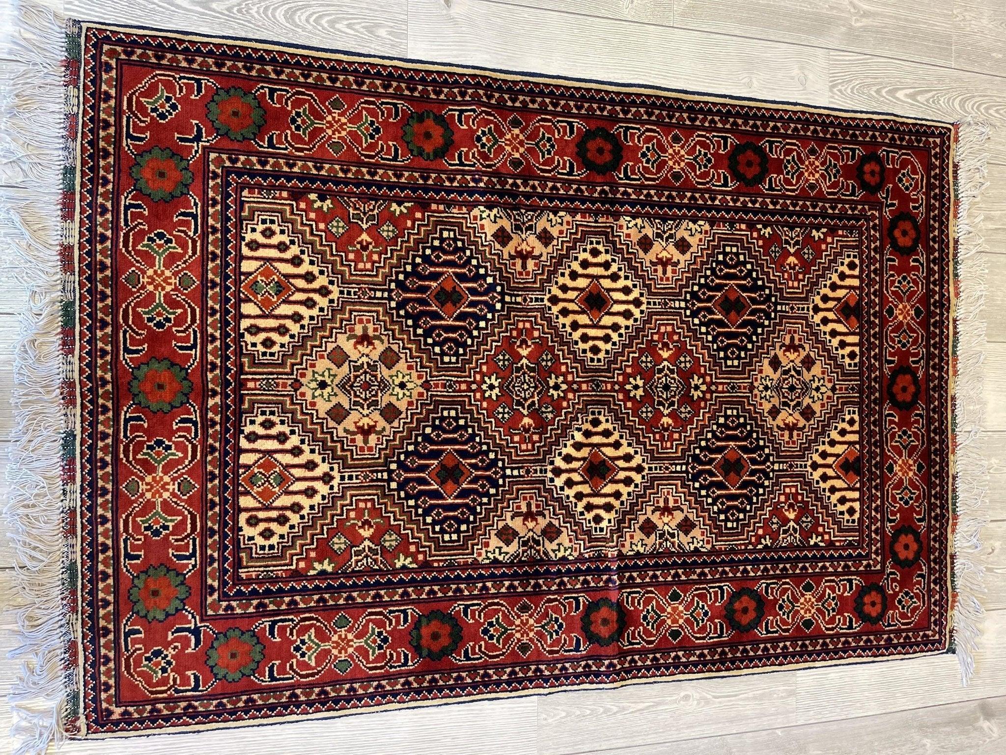 Afghani Yusuf Bayi Ghazni Wool Area Rug 3'4” X 5’