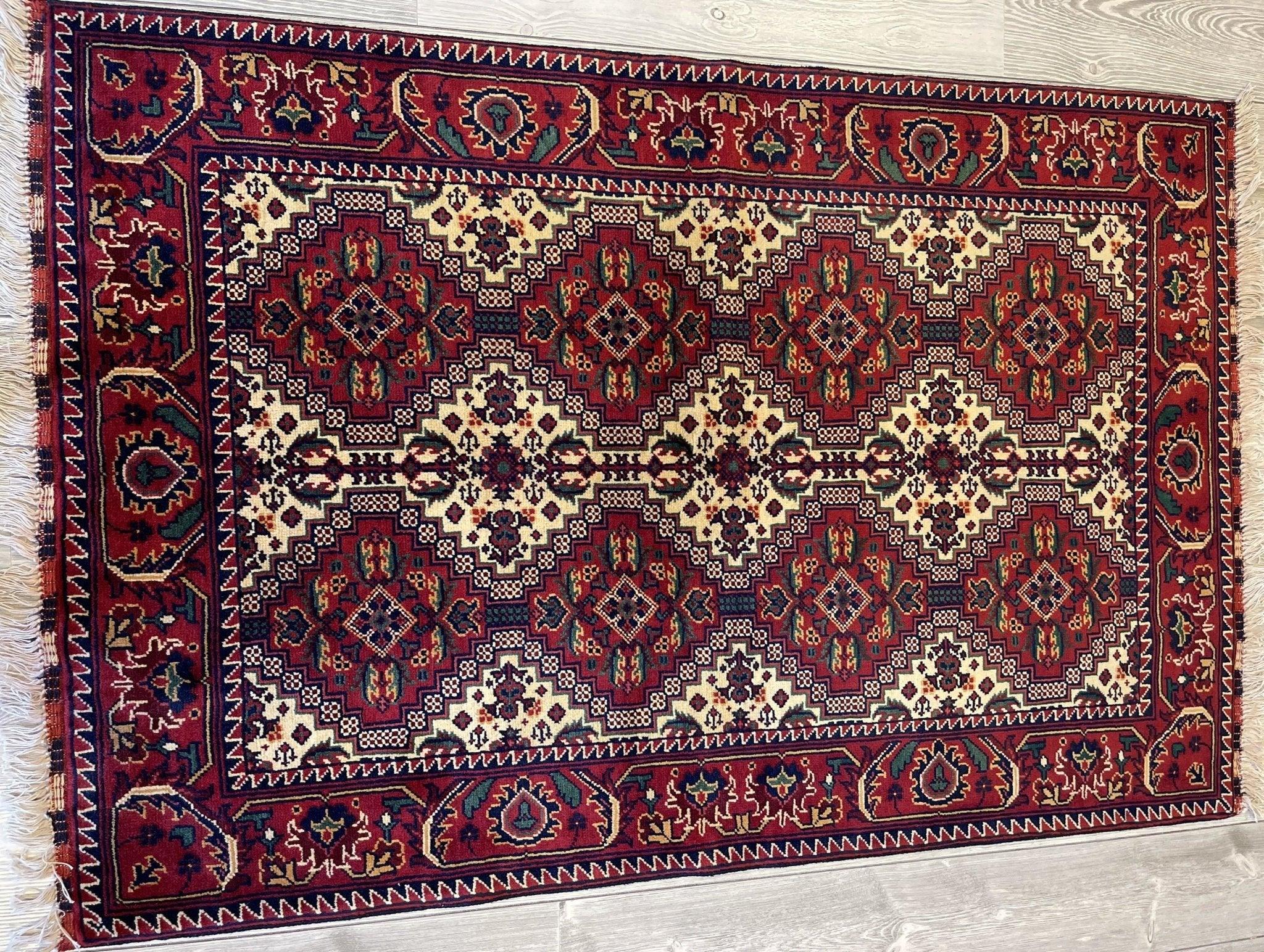 Afghani Yusuf Bayi Ghazni Wool Rug 3'5''X5’