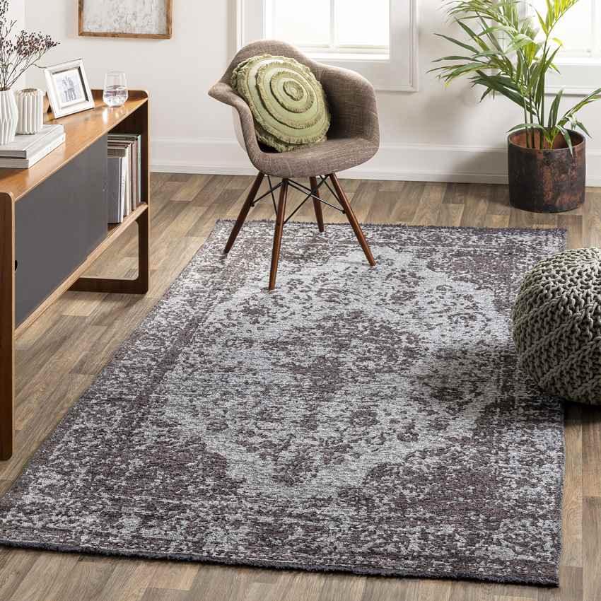 Agios Traditional Dark Brown Area Rug