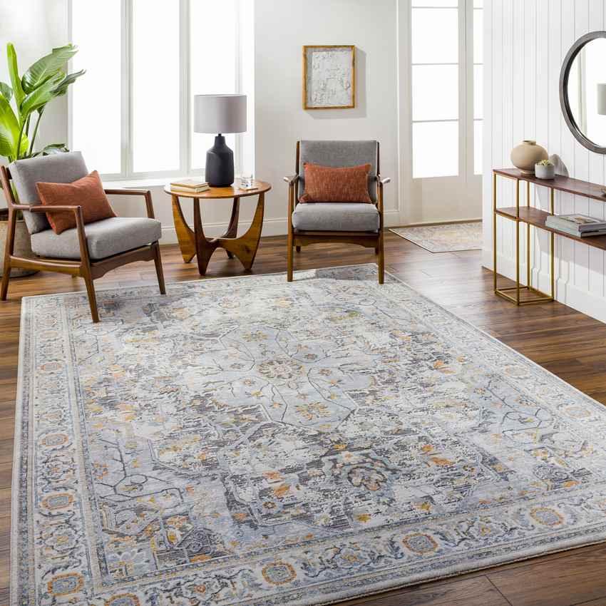 Aira Traditional Pale Blue Area Rug