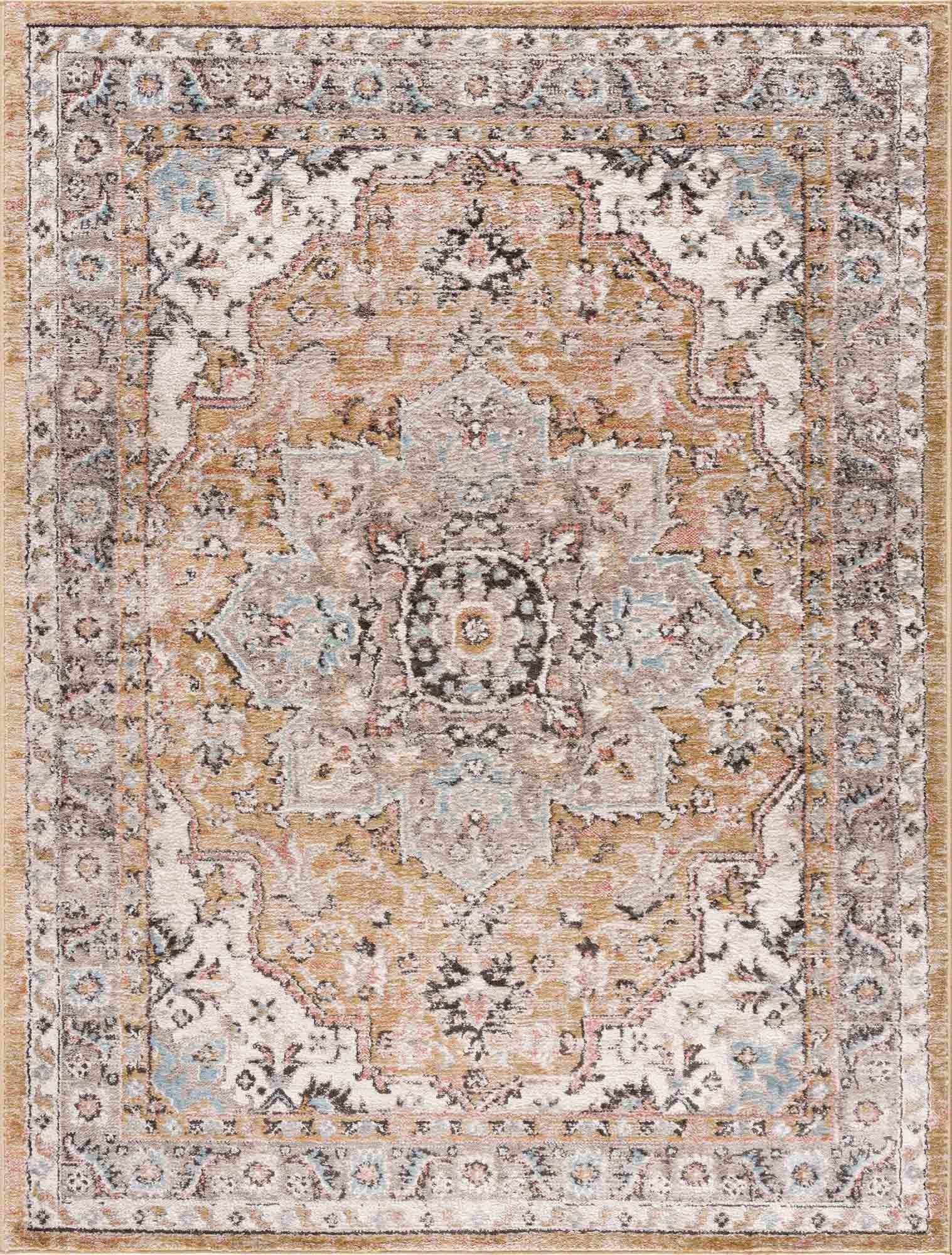 Albie Gold & Beige Area Rug