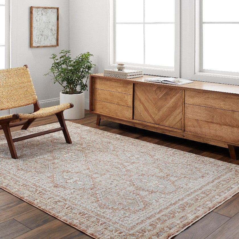 Albina Traditional Ash/Khaki Area Rug