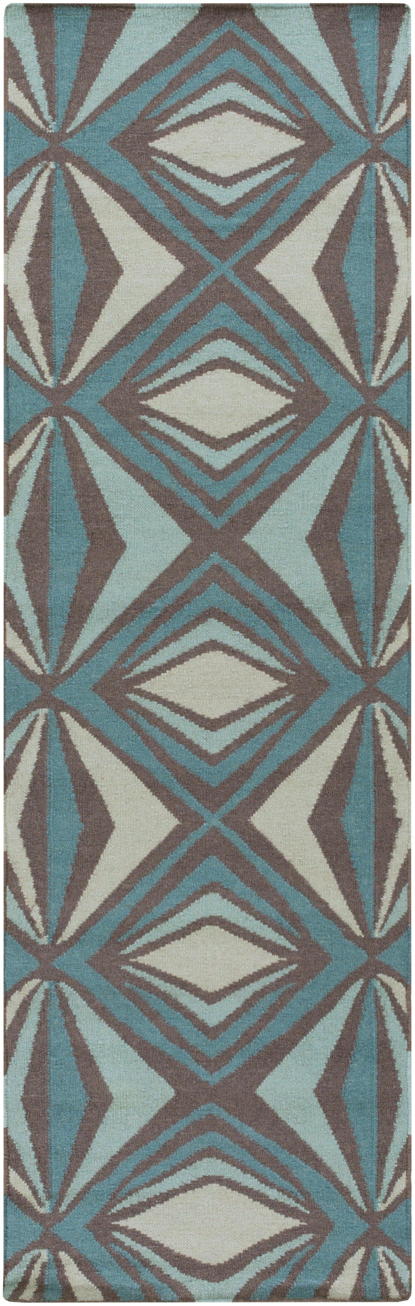 Albion Modern Charcoal Gray & Teal Area Rug