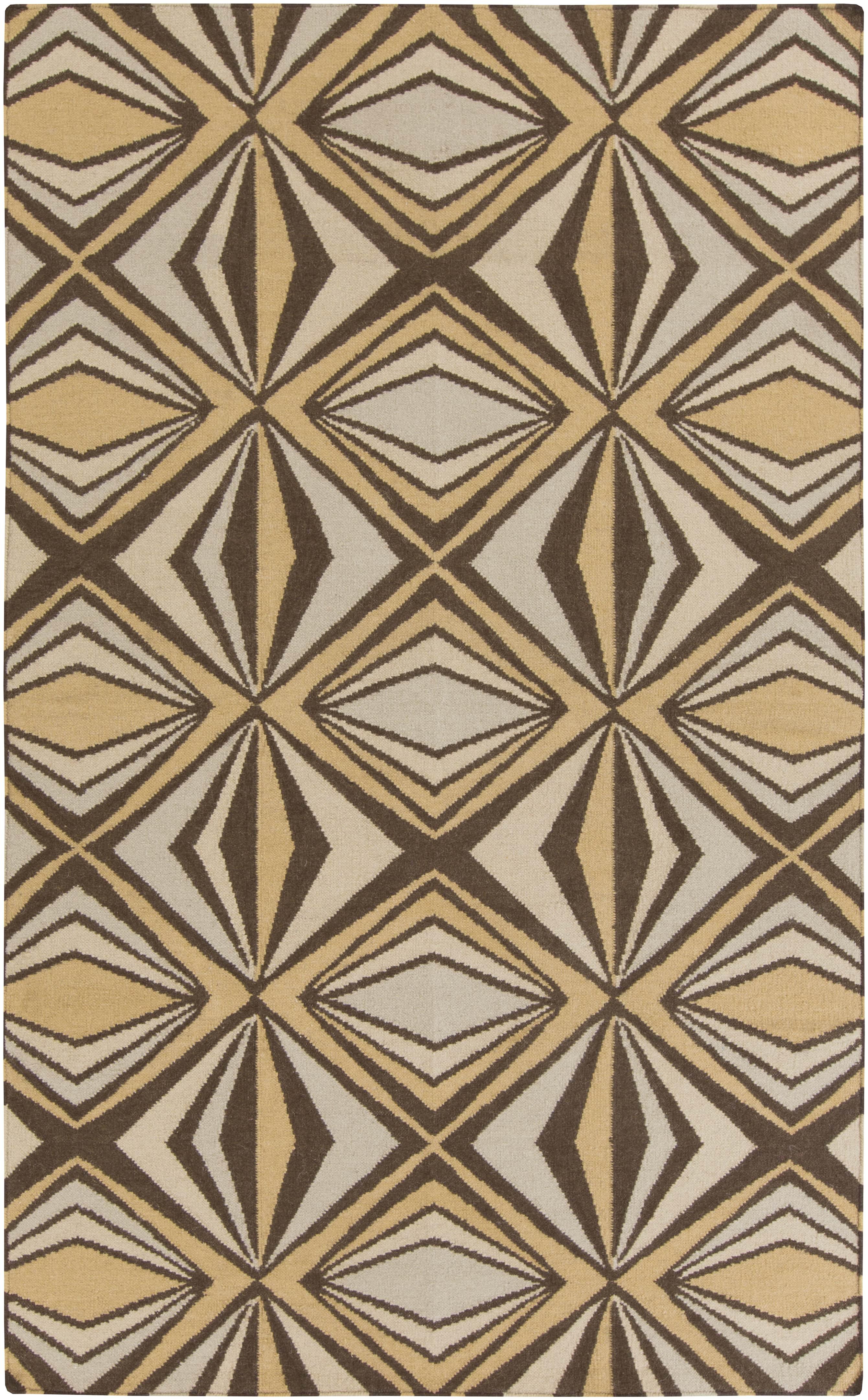 Albion Modern Mustard/Dark Brown Area Rug