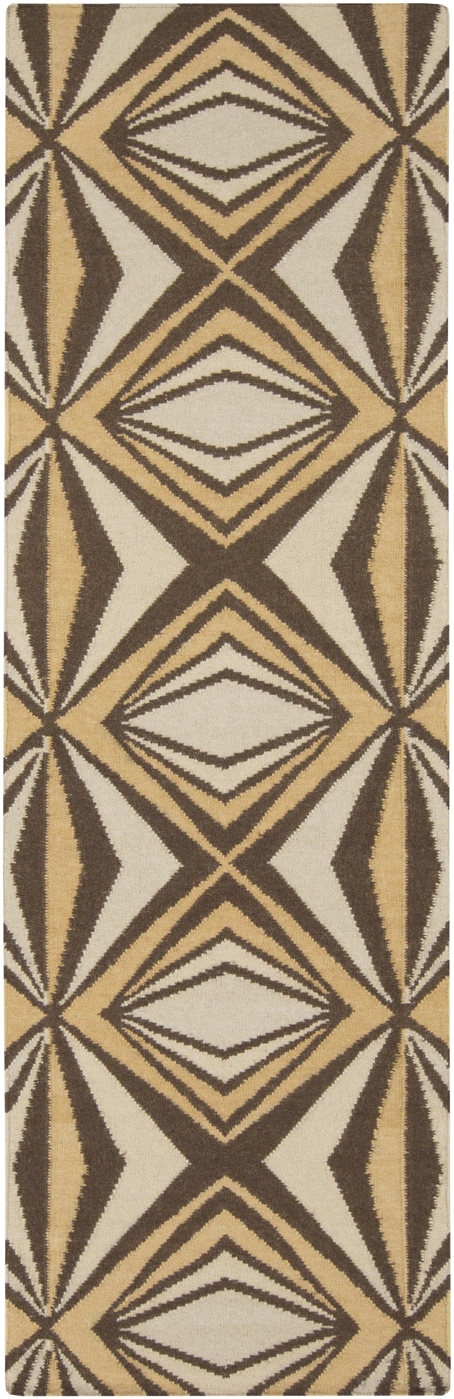 Albion Modern Mustard/Dark Brown Area Rug