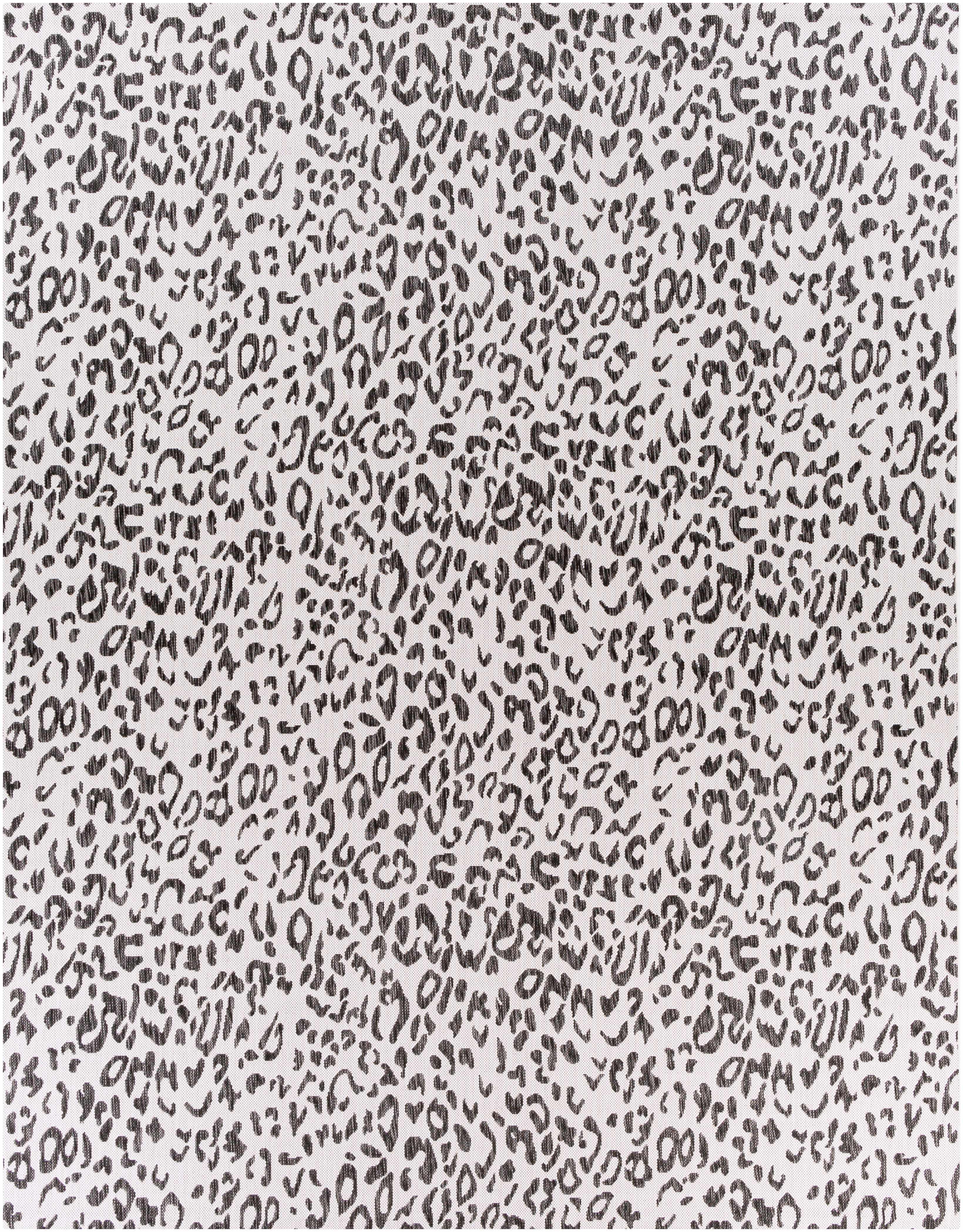 Alderbury White Leopard Print Rug