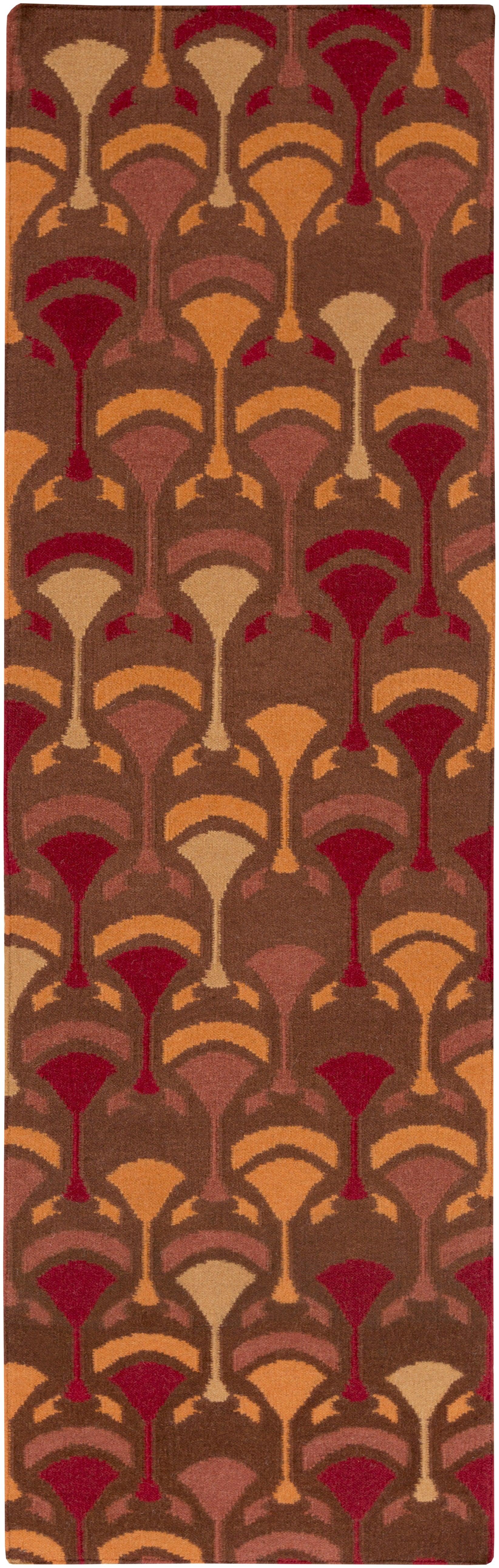 Aledo Modern Dark Red/Bright Orange Area Rug