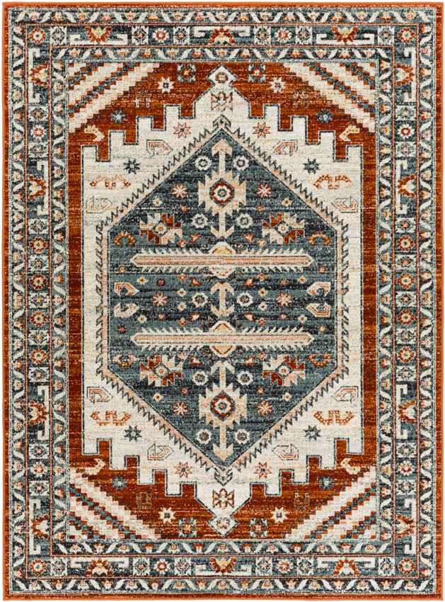 Alfordsville Traditional Burnt Orange Area Rug