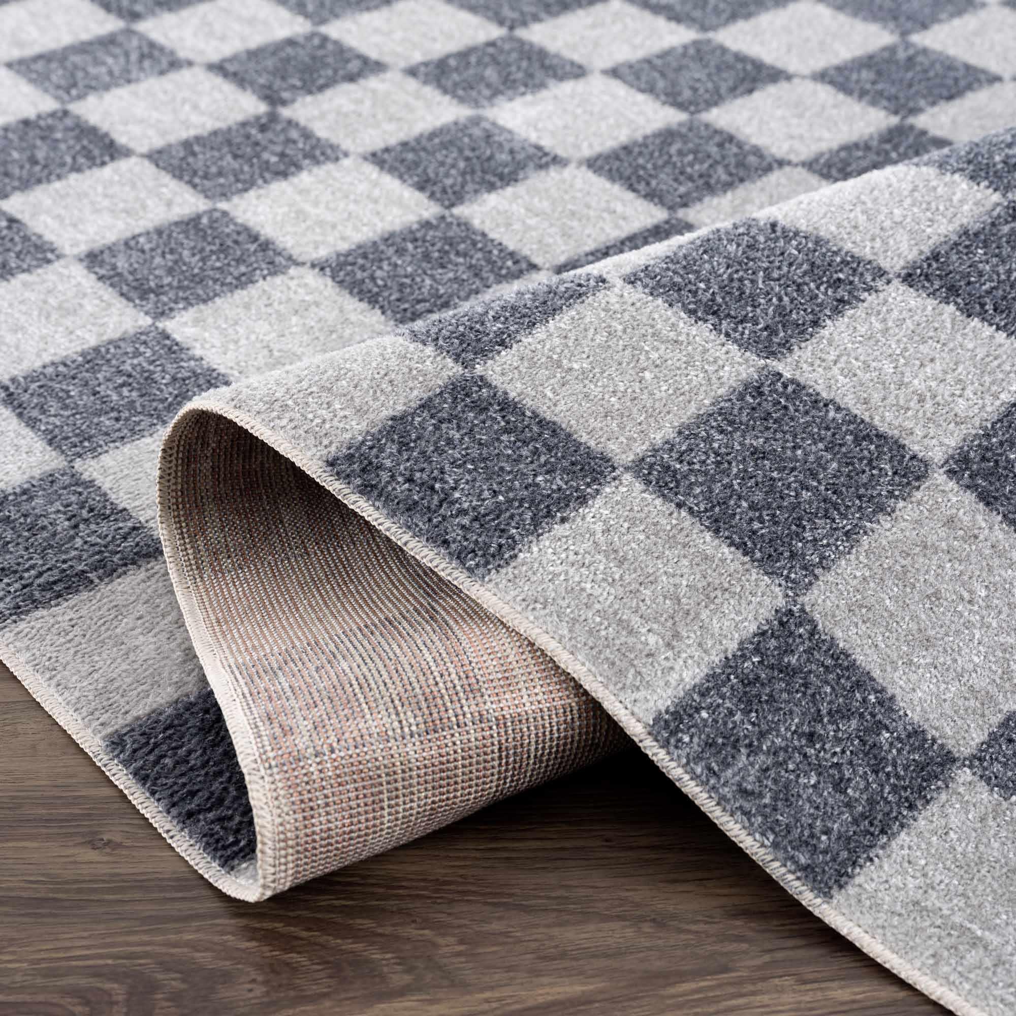 Alie Blue Checkered Area Rug