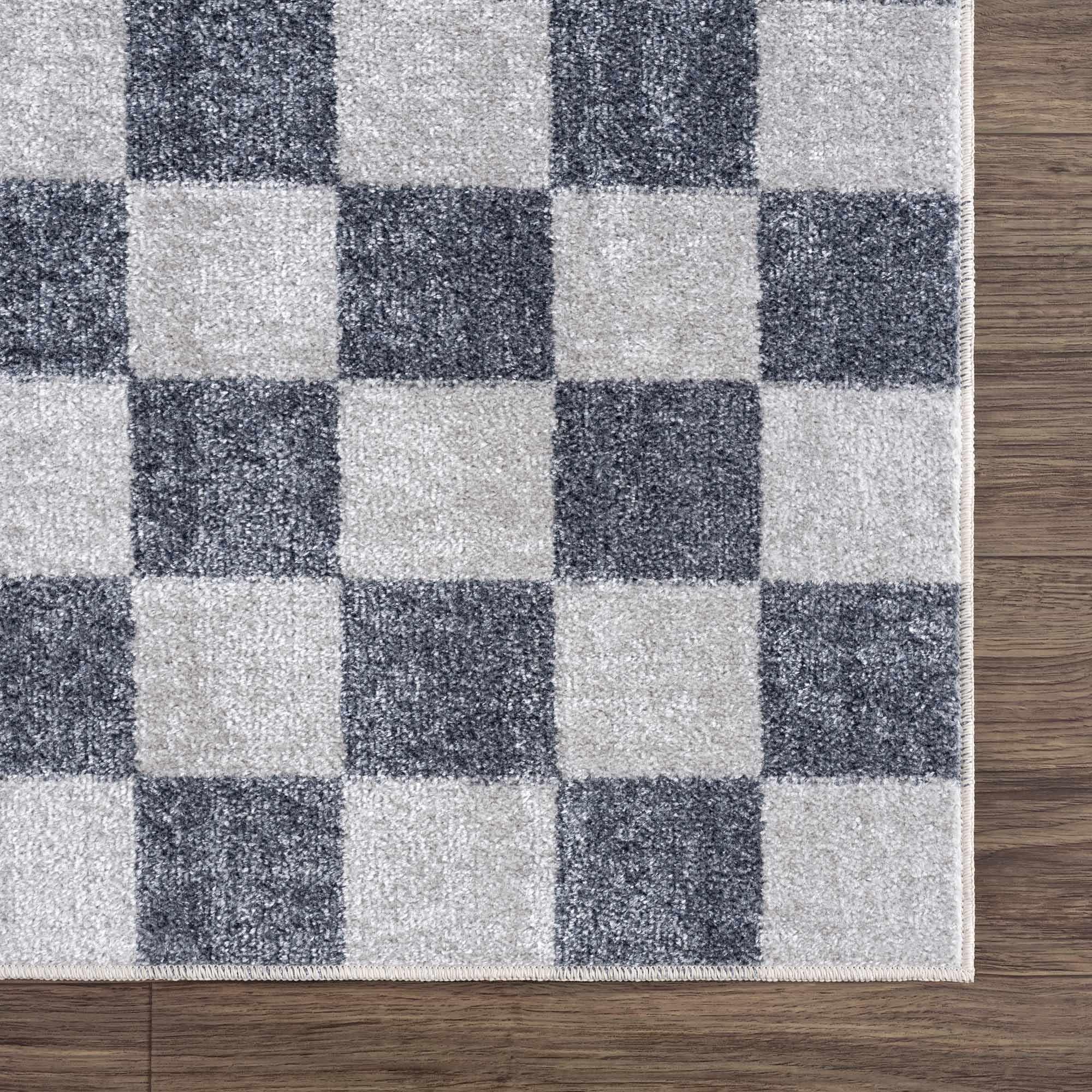 Alie Blue Checkered Area Rug