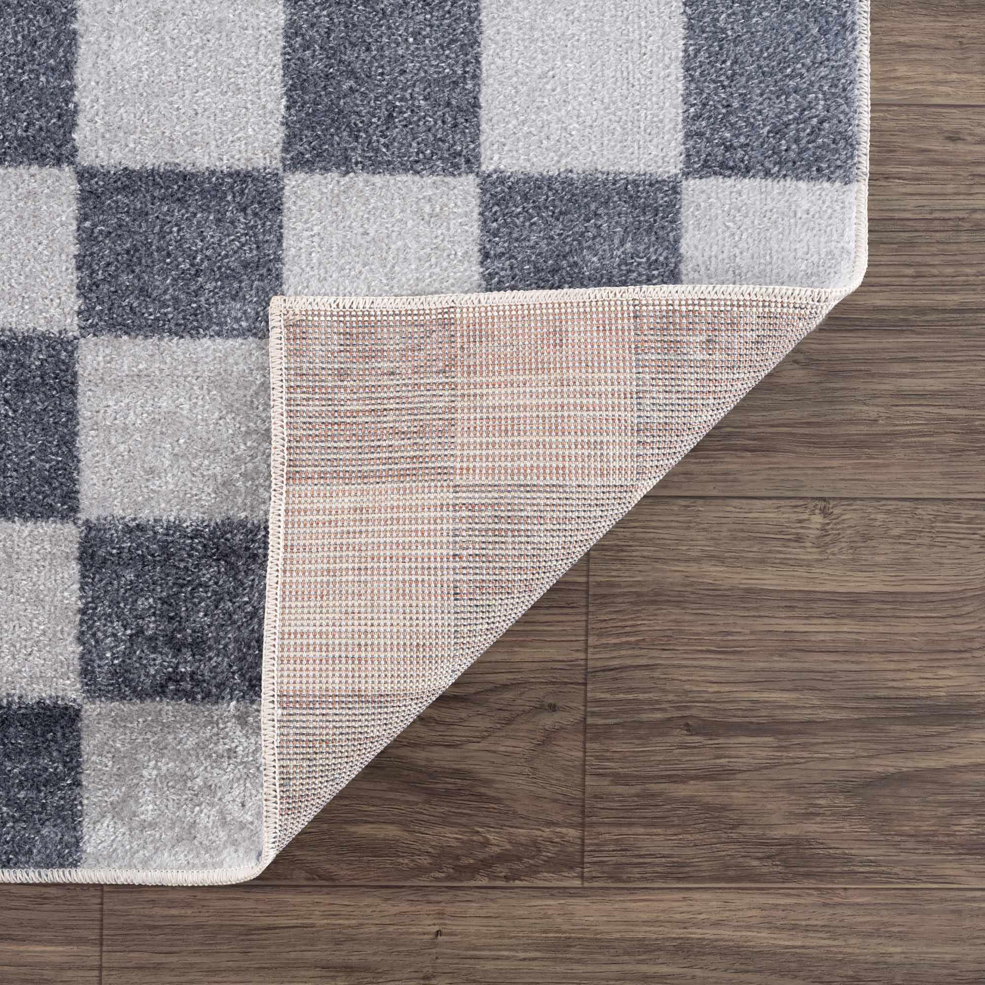 Alie Blue Checkered Area Rug