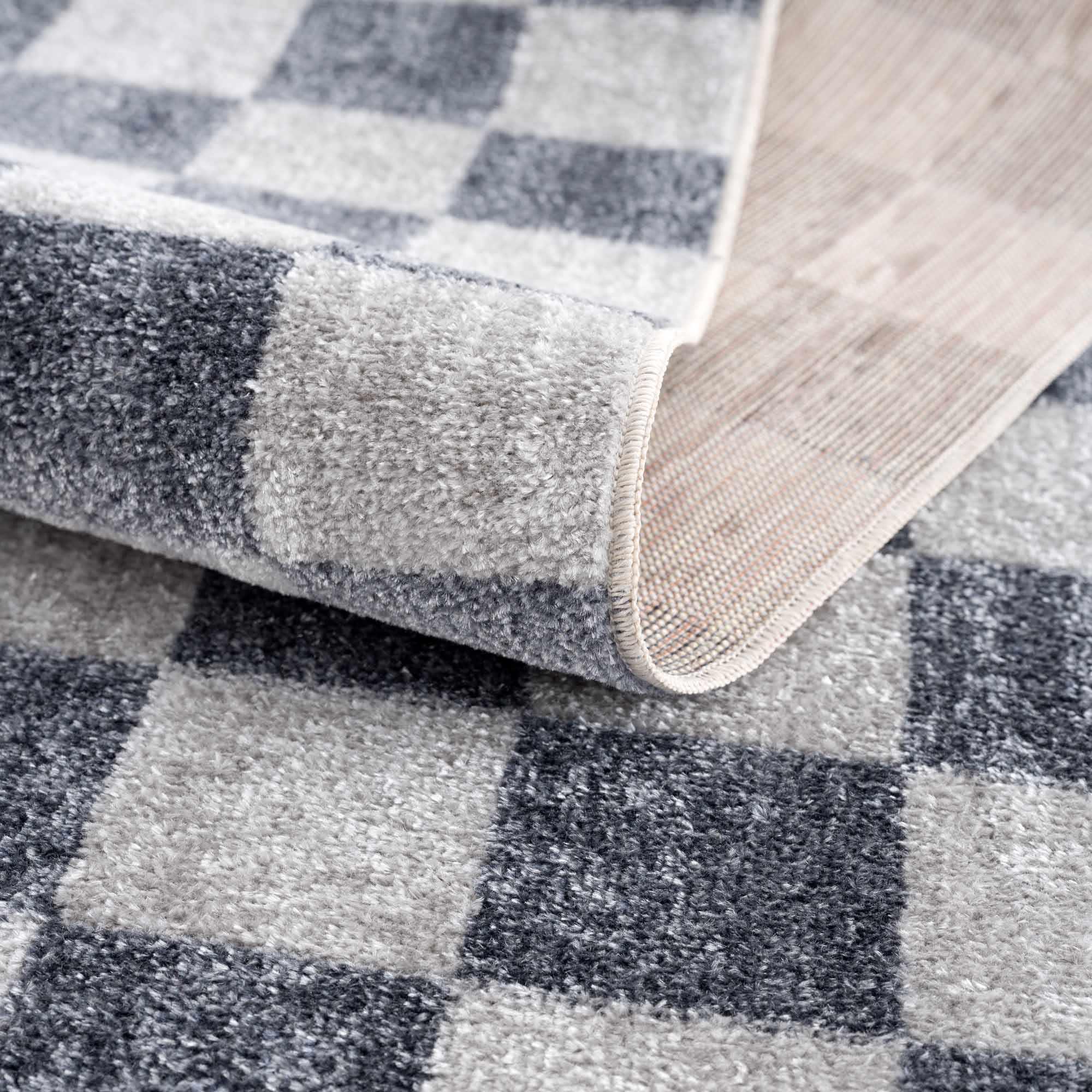 Alie Blue Checkered Area Rug