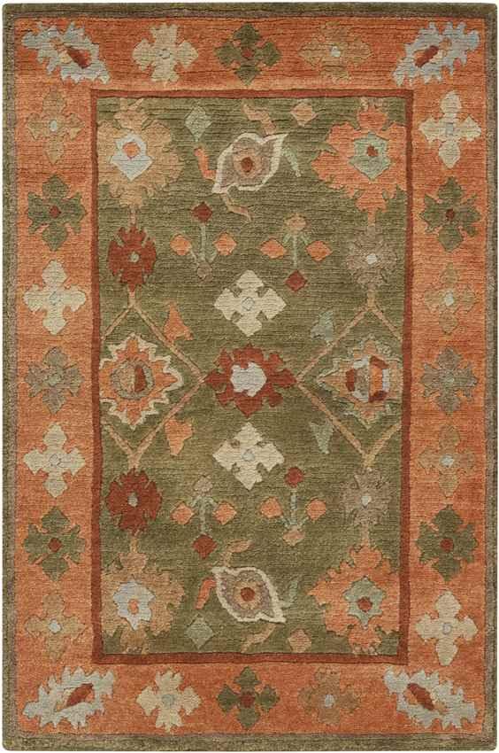 Allakaket Global Dark Green/Burnt Orange Area Rug